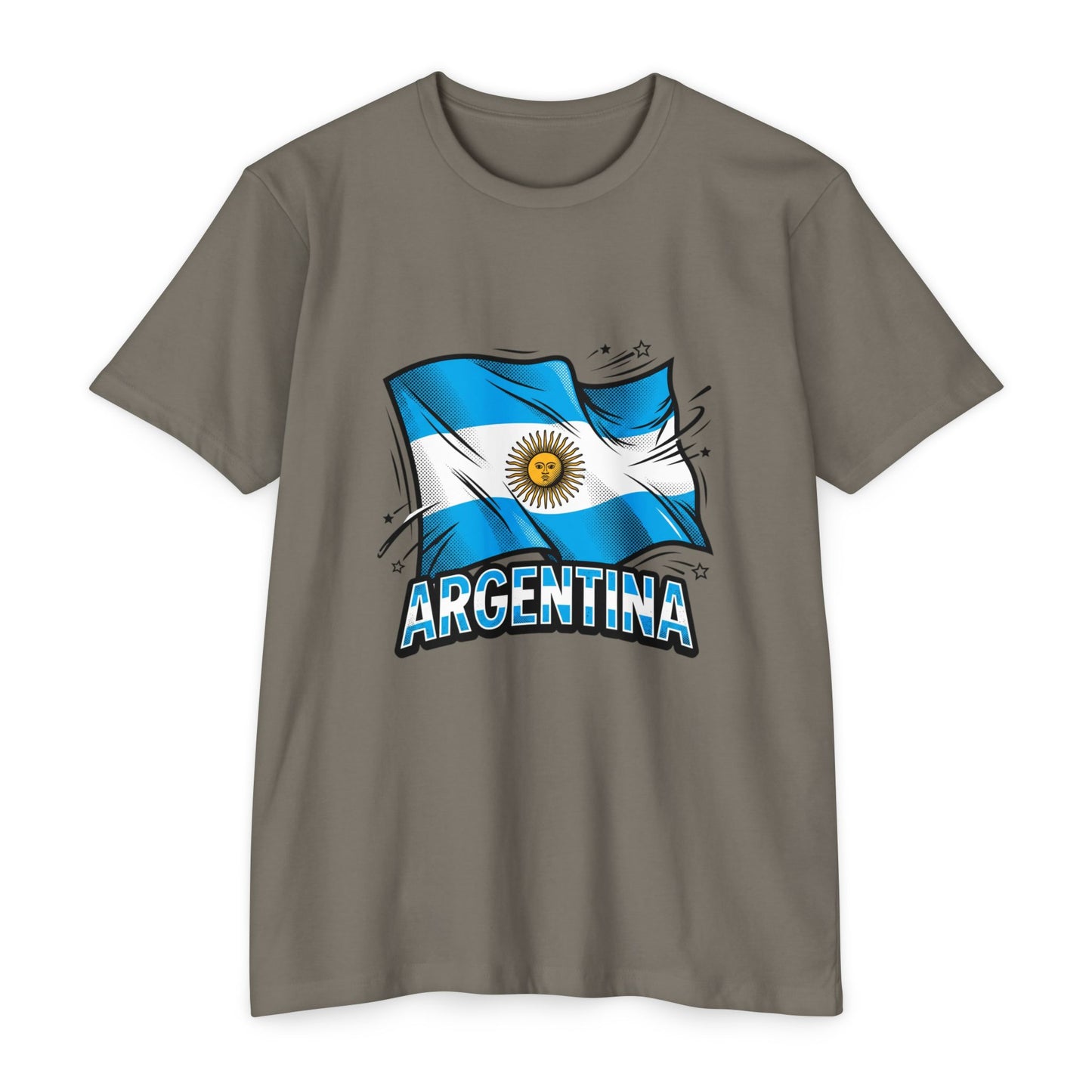 Argentina Flag Waving Graphic T-Shirt