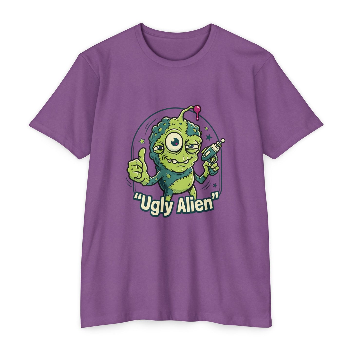 Ugly Alien Retro Cartoon Space Creature T-Shirt