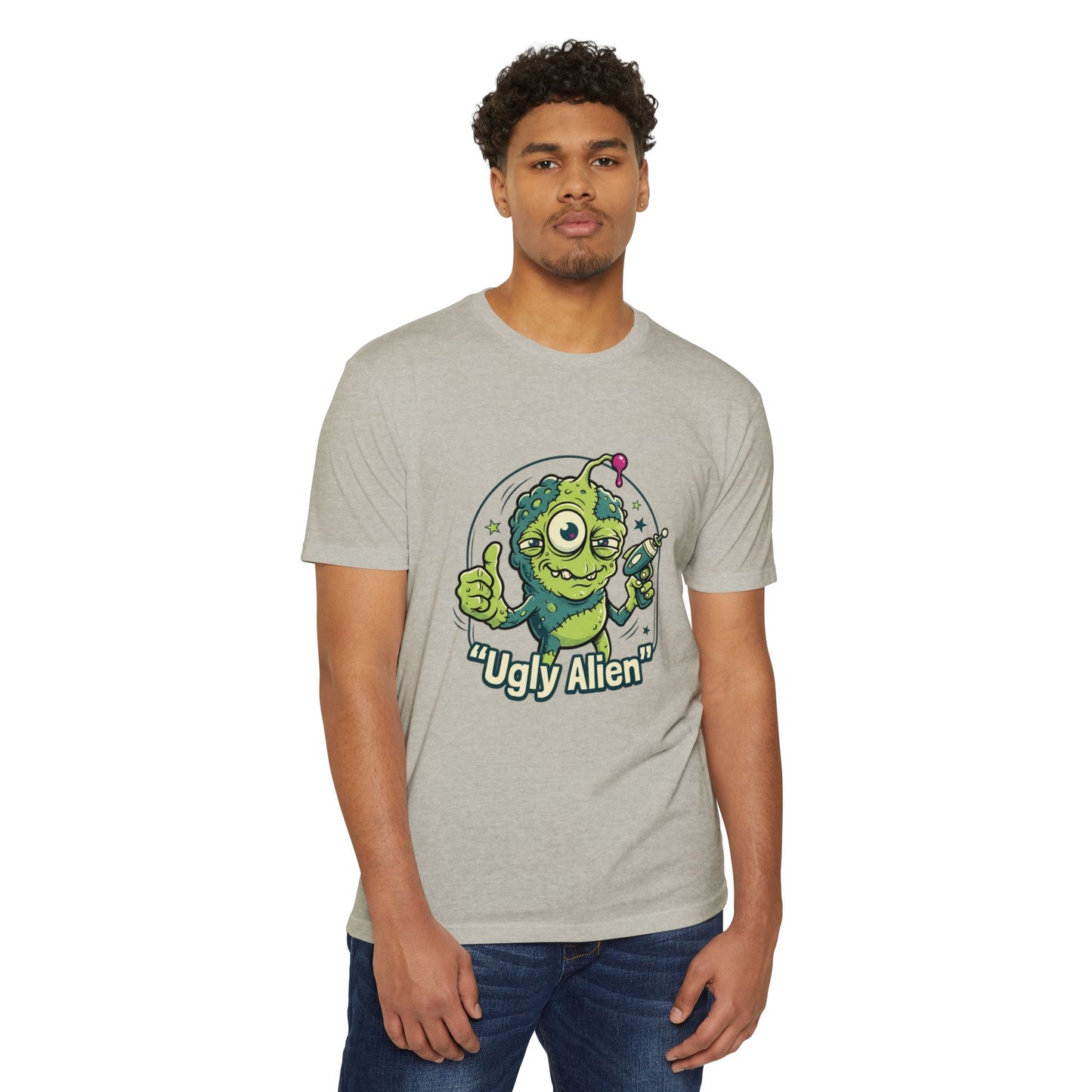 Ugly Alien Retro Cartoon Space Creature T-Shirt