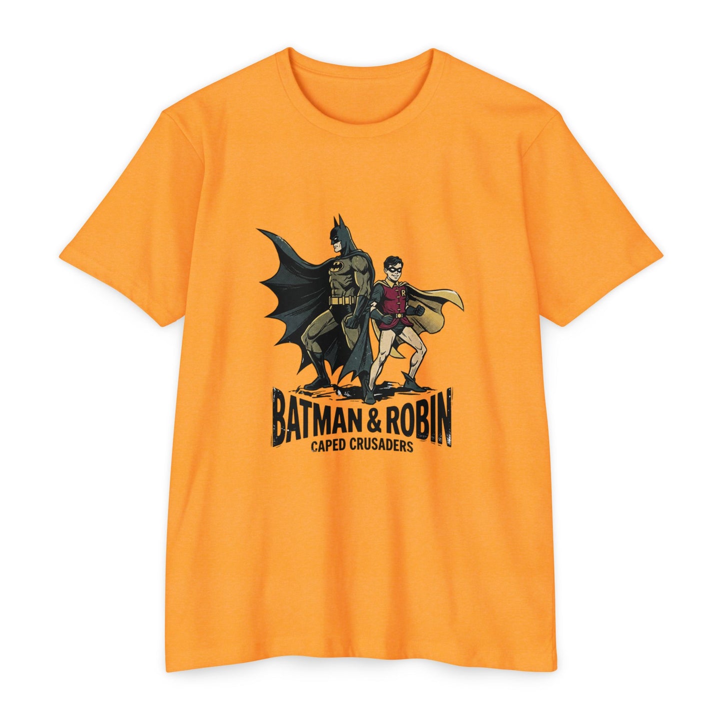 Batman & Robin Caped Crusaders Vintage Superhero T-Shirt