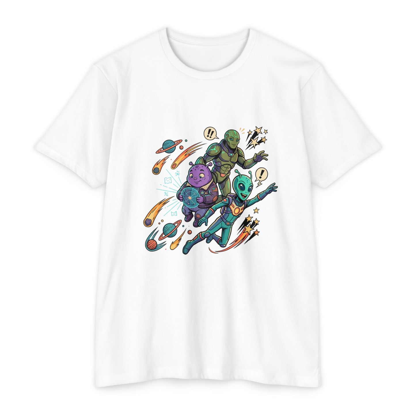 Alien Skate Crew T-Shirt — Retro Space Skateboarding Graphic Tee