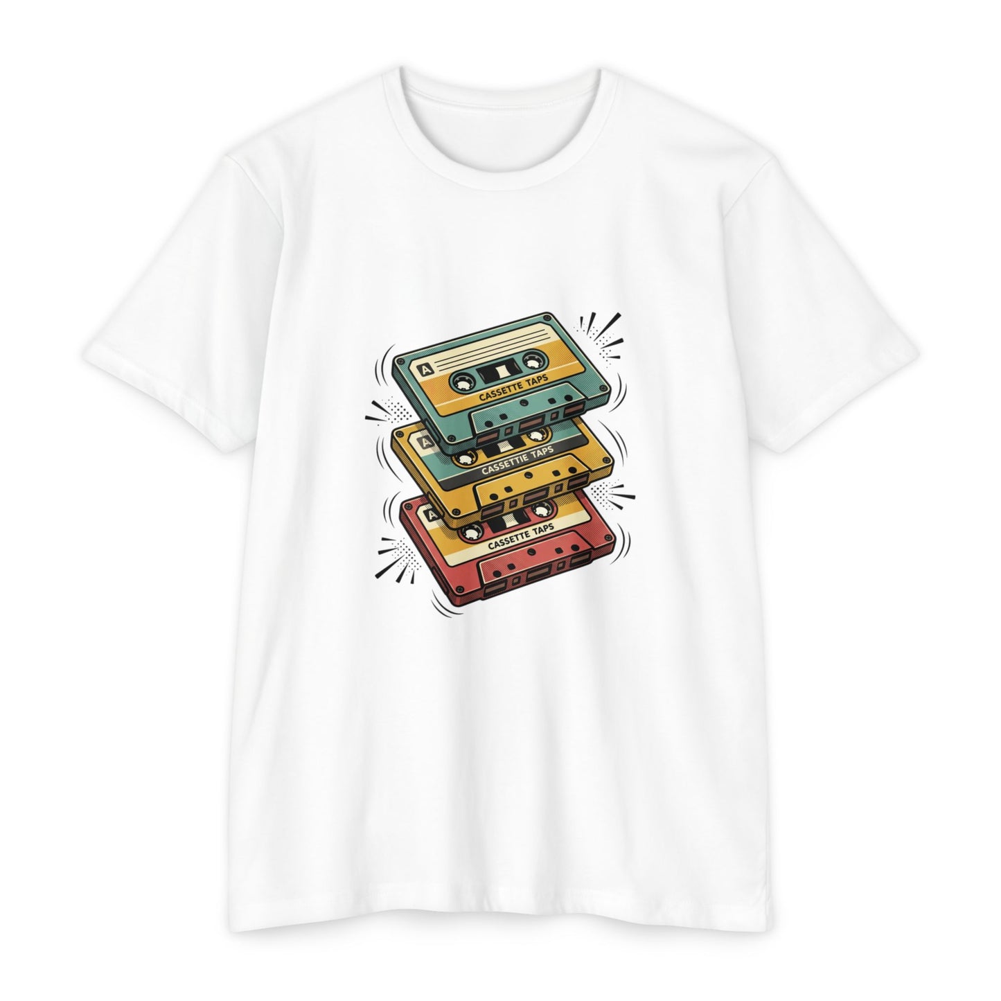 Retro Cassette Stack T-Shirt — Vintage 80s Music Tee