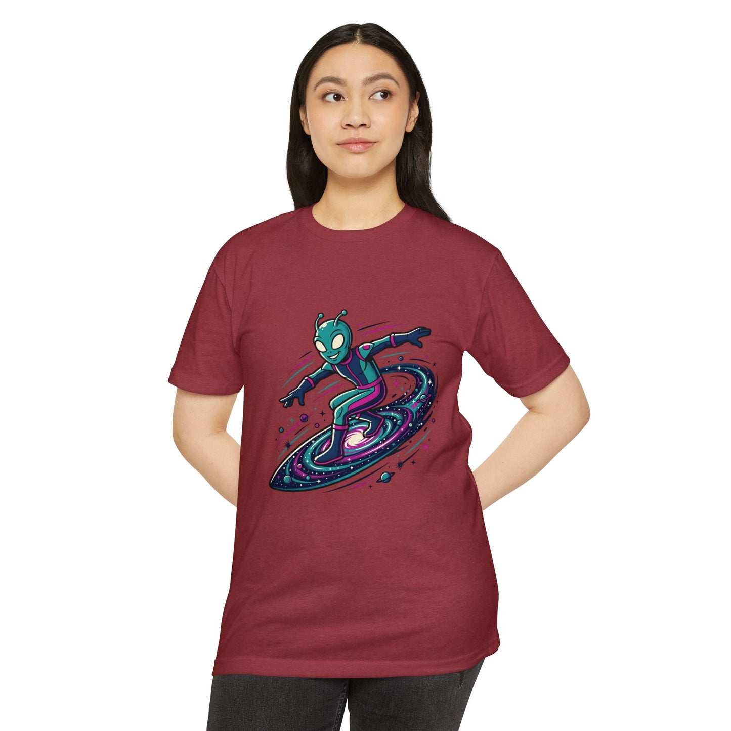 Alien Surfer Retro Space Skate T-Shirt