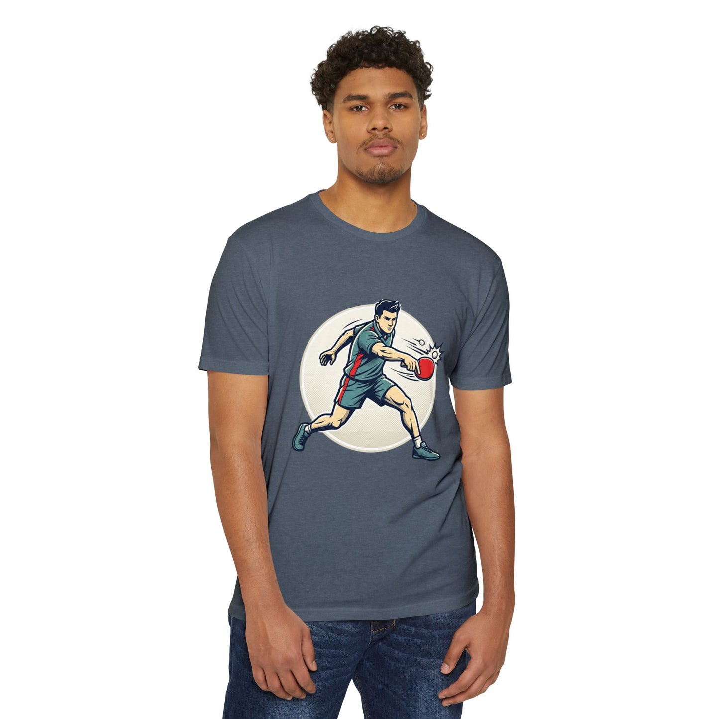 Table Tennis Player Illustration T-Shirt — Ping Pong Athlete Graphic Tee