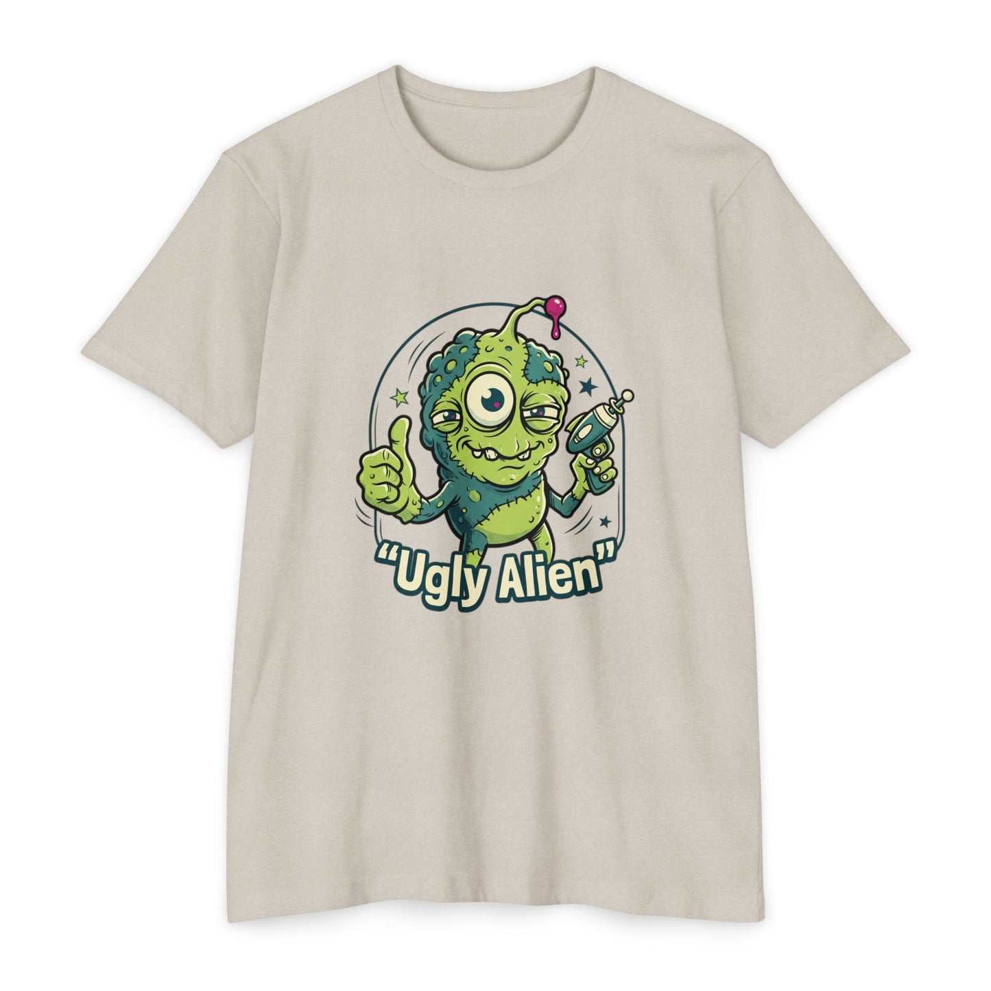 Ugly Alien Retro Cartoon Space Creature T-Shirt