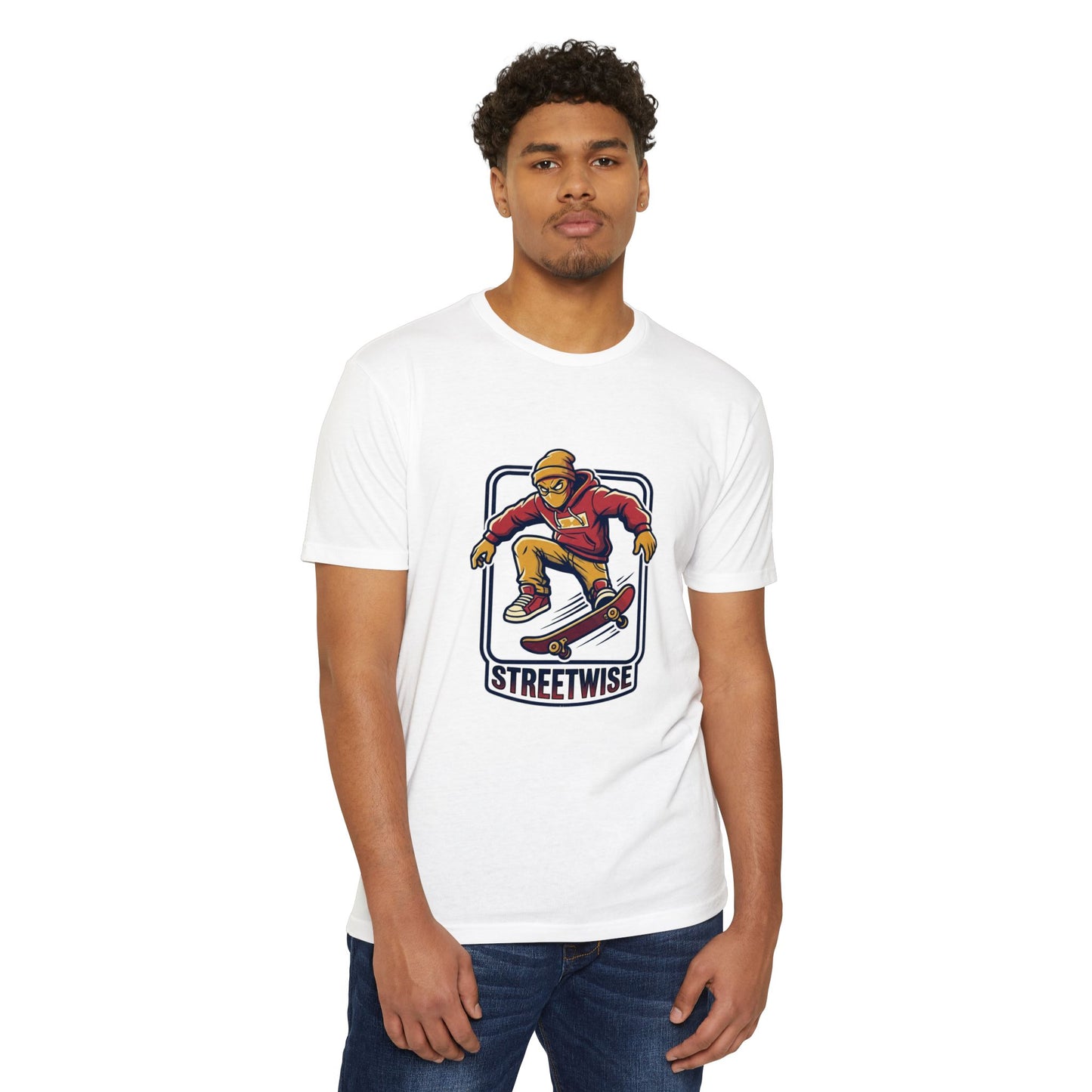 Retro Skateboarder Streetwise T‑Shirt — Vintage Skate Graphic Tee