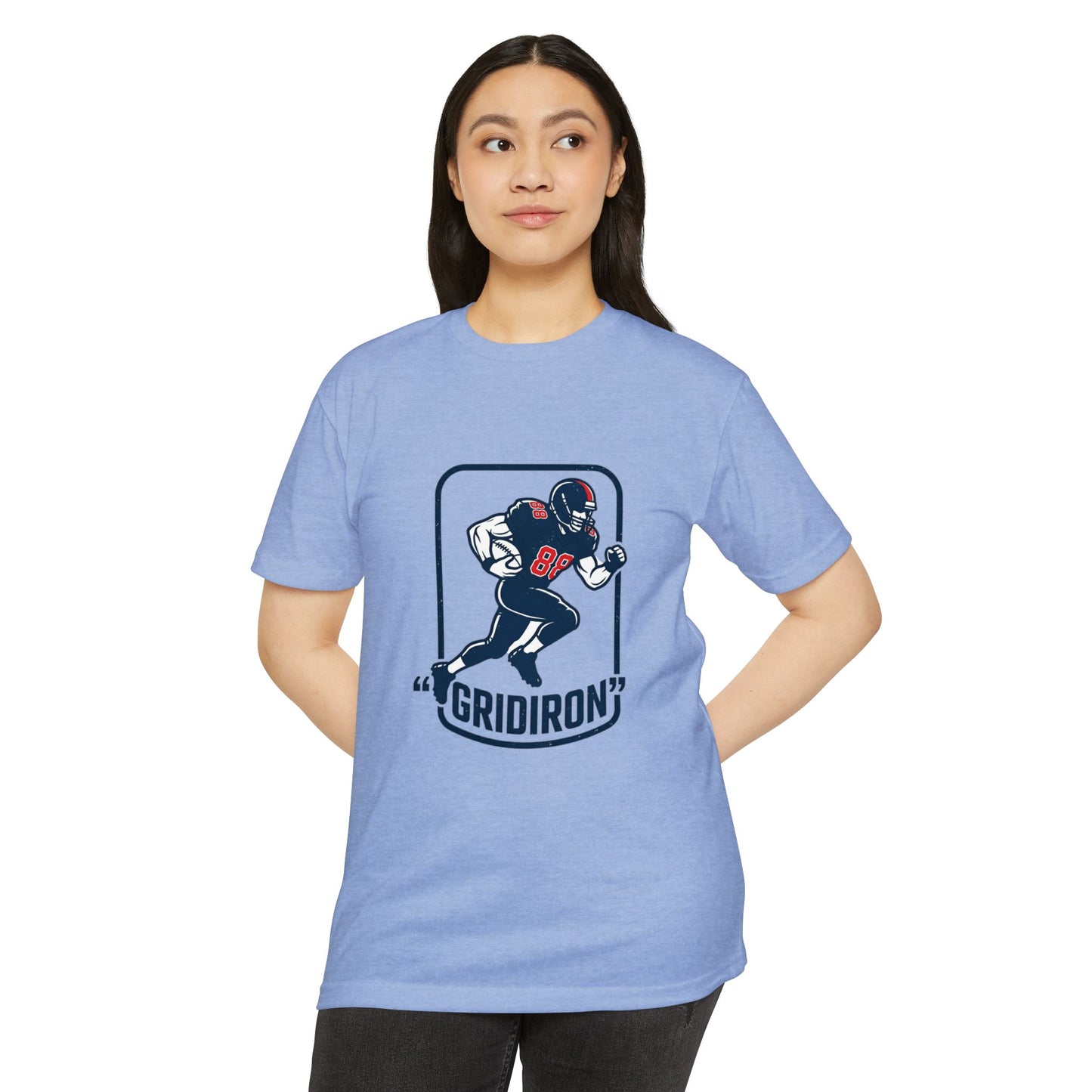 Gridiron Football Player T-Shirt — Retro Helmet Design