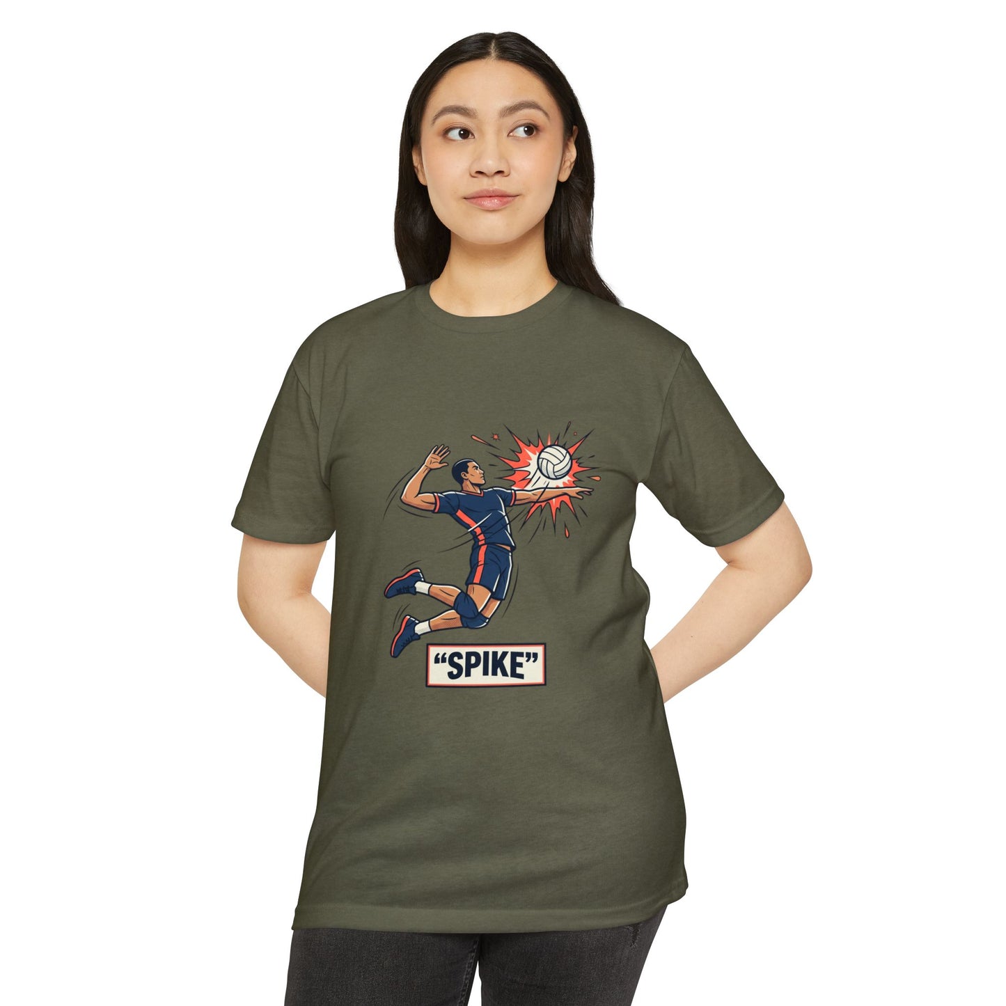 Volleyball Spike Graphic T-Shirt — Retro Player Illustration Tee