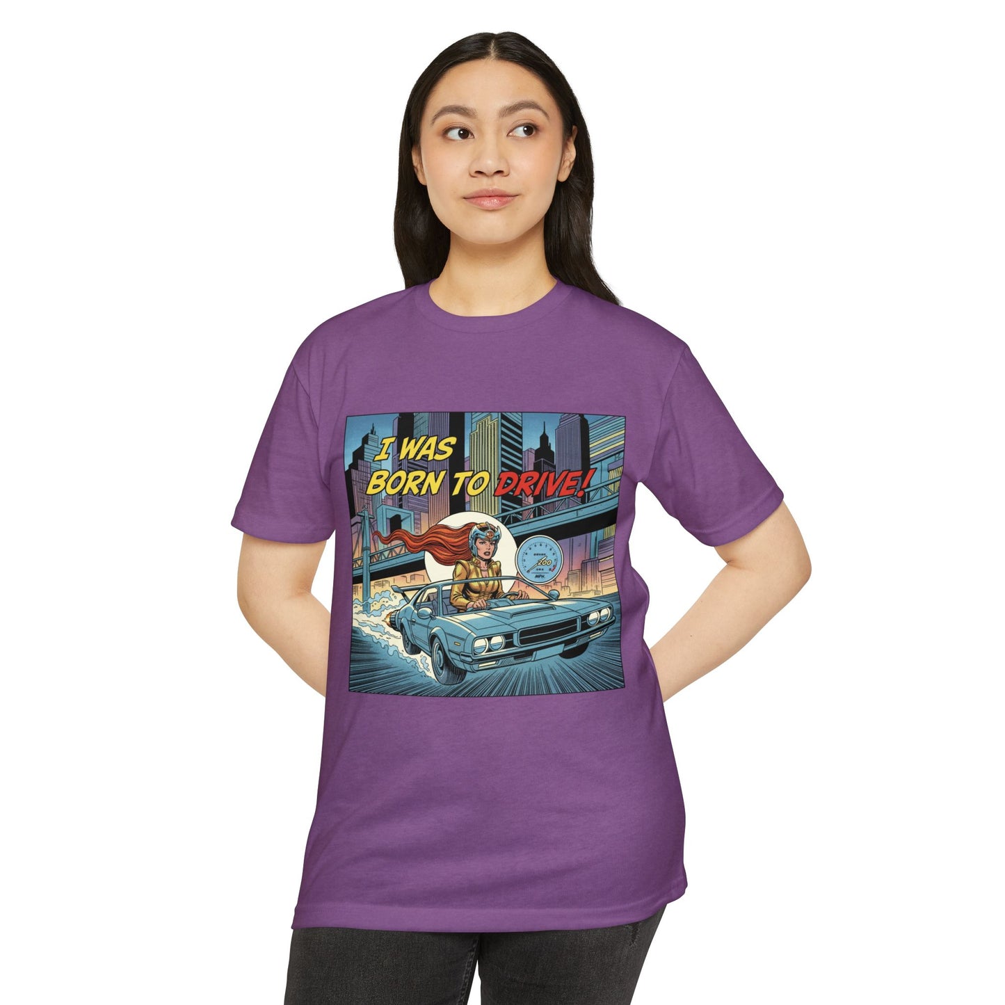I Was Born to Drive Retro Comic Car T-Shirt
