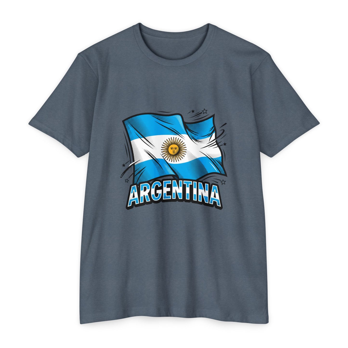 Argentina Flag Waving Graphic T-Shirt