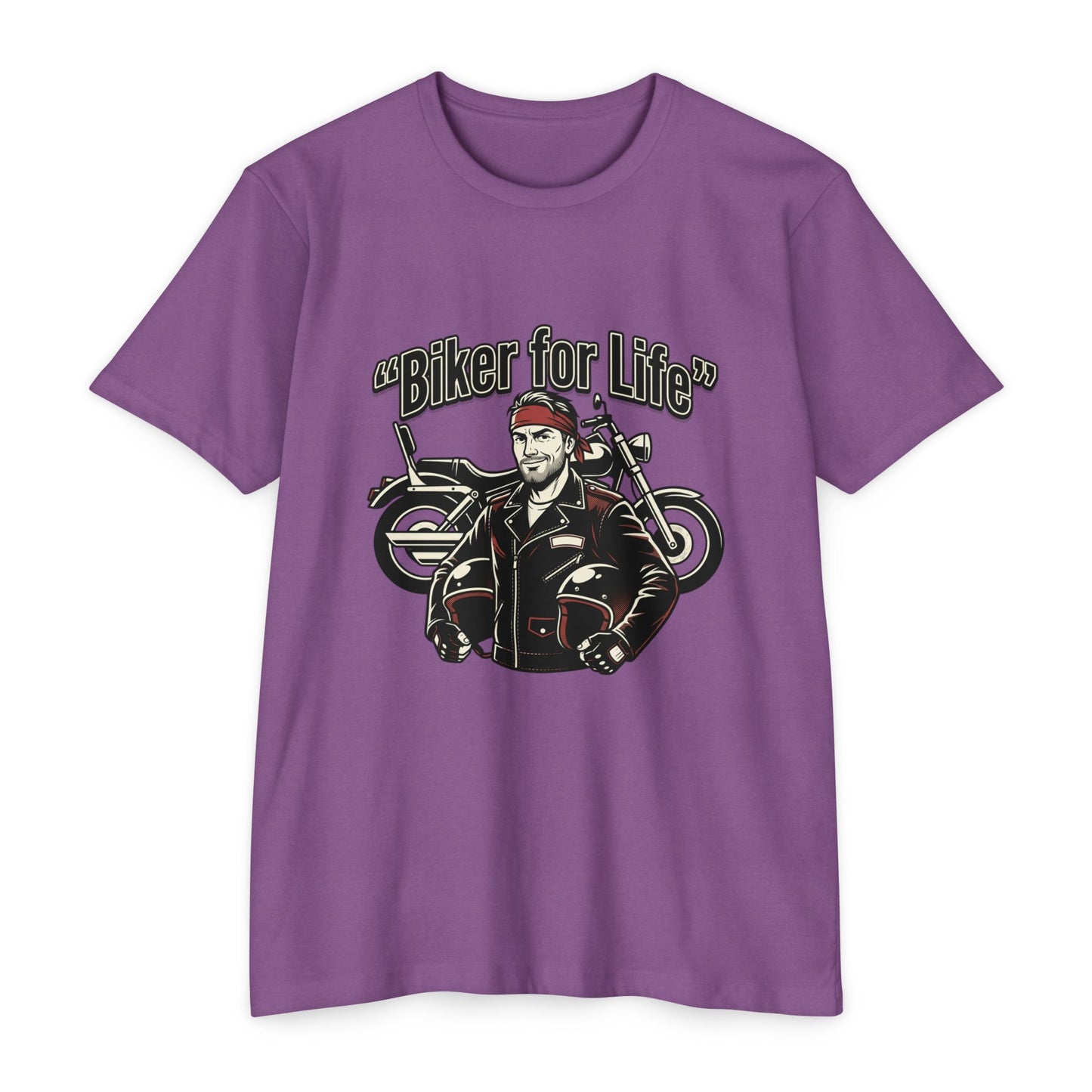 Biker For Life Vintage Motorcycle T-Shirt