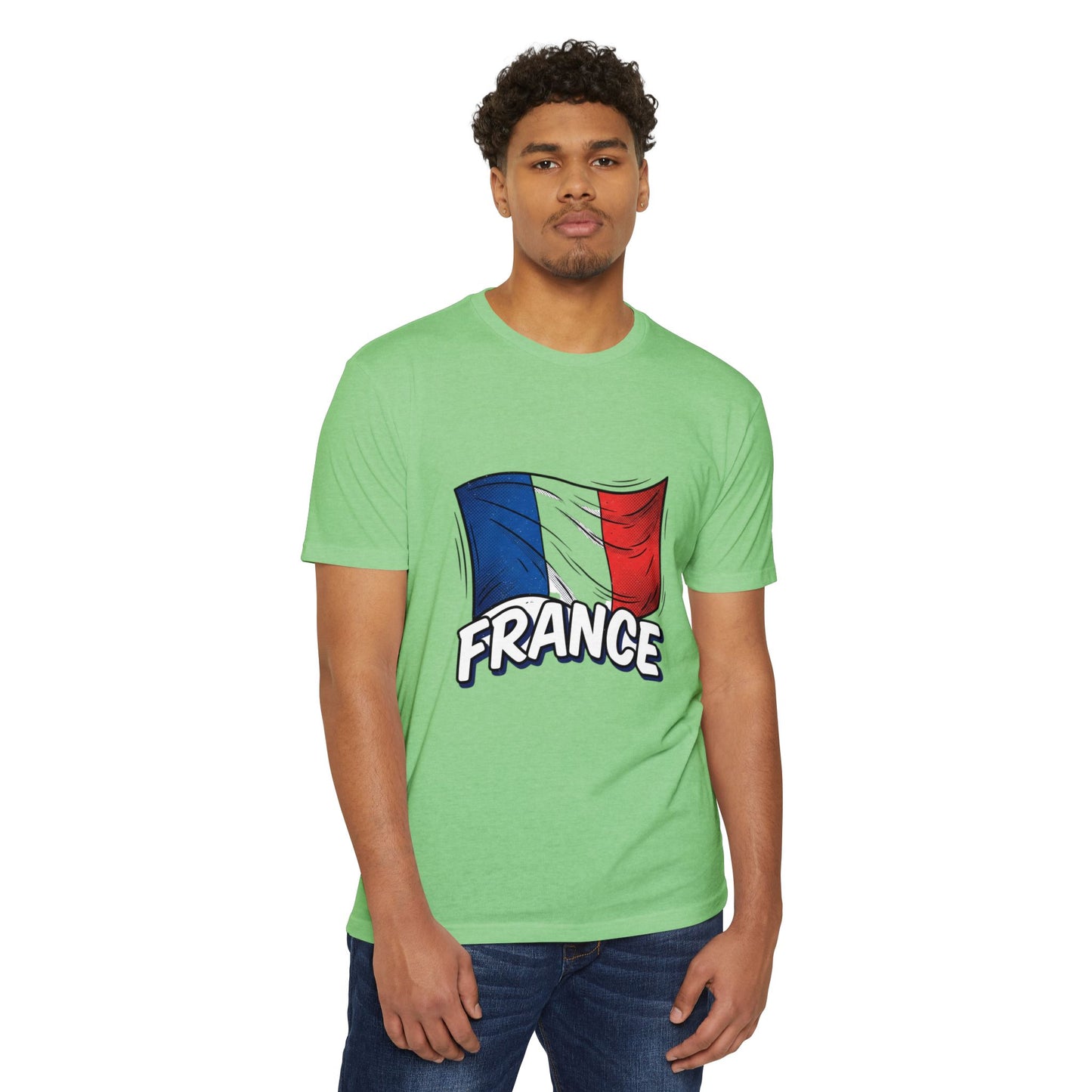 France Flag Retro Waving Tricolor T-Shirt