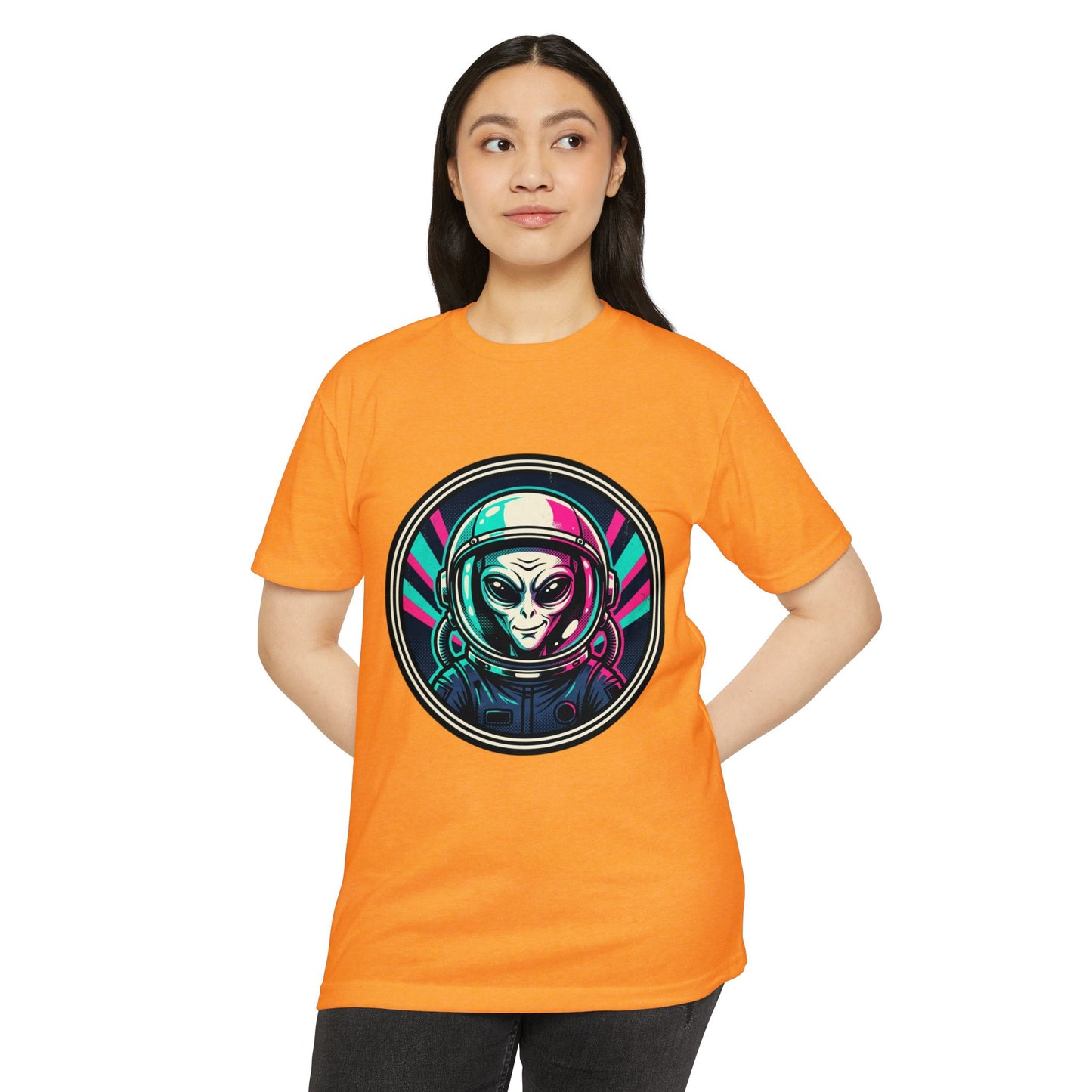Alien Astronaut Neon Space Crew T‑Shirt