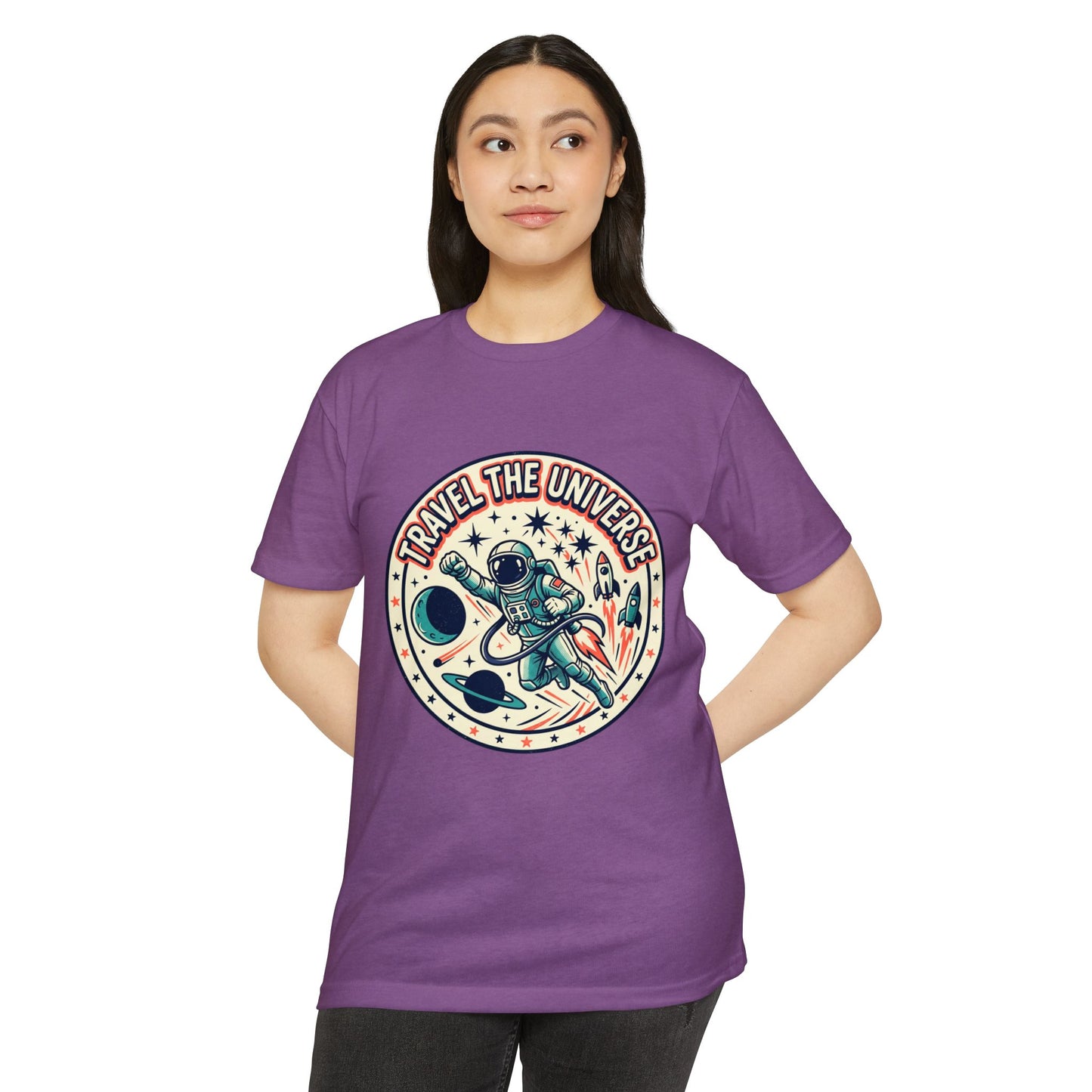 Travel the Universe Astronaut Retro Space T-Shirt