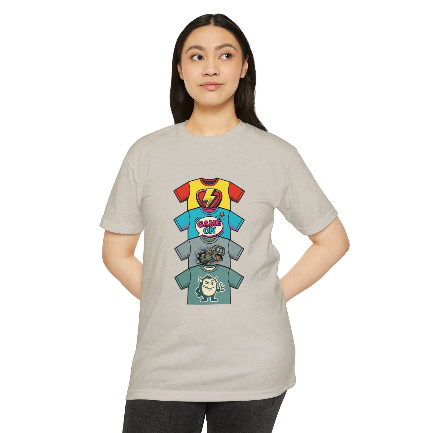 Playful Superhero Gamer Graphic T-Shirt
