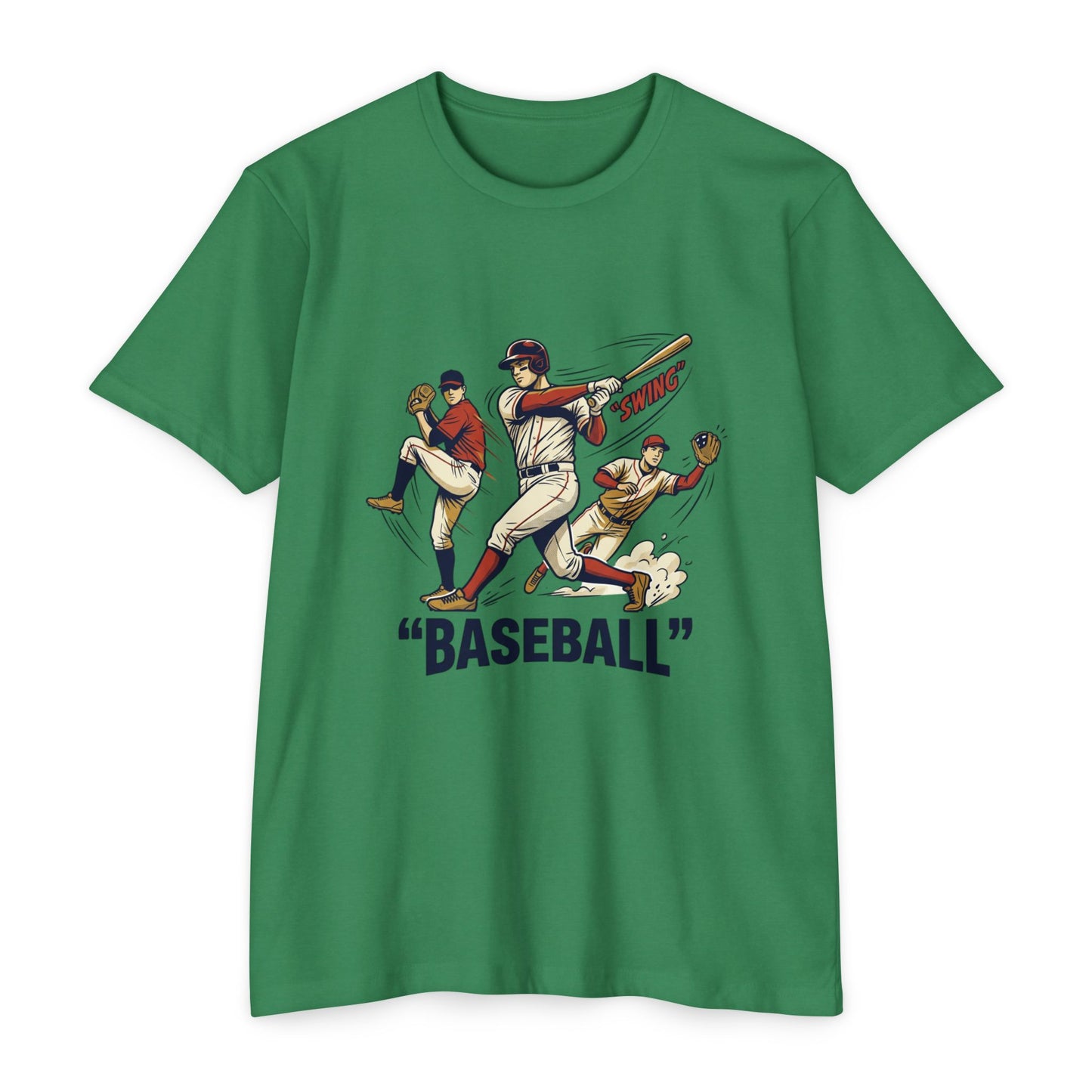 Vintage Baseball Players Tee – Retro 'BASEBALL' Graphic T-Shirt