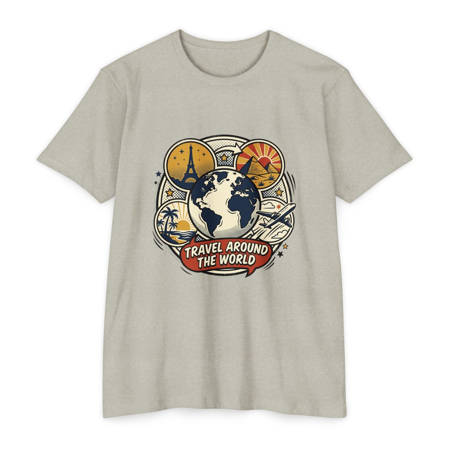 Vintage 'Travel Around The World' Globe Adventure T-Shirt