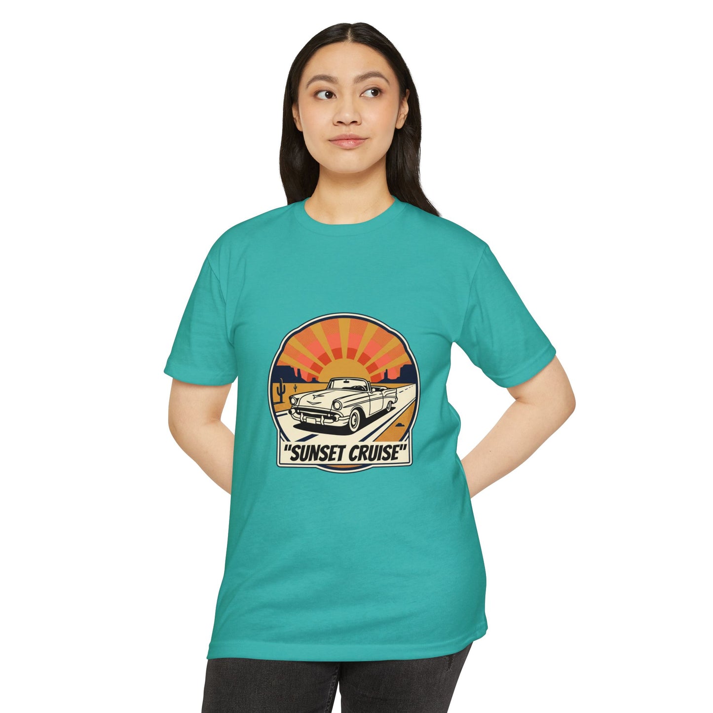 Sunset Cruise Vintage Car T-Shirt