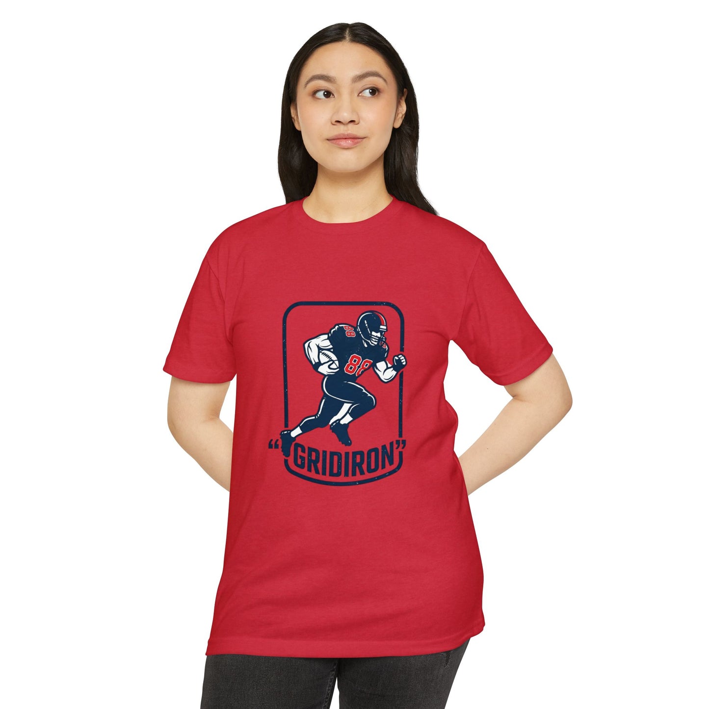 Gridiron Football Player T-Shirt — Retro Helmet Design