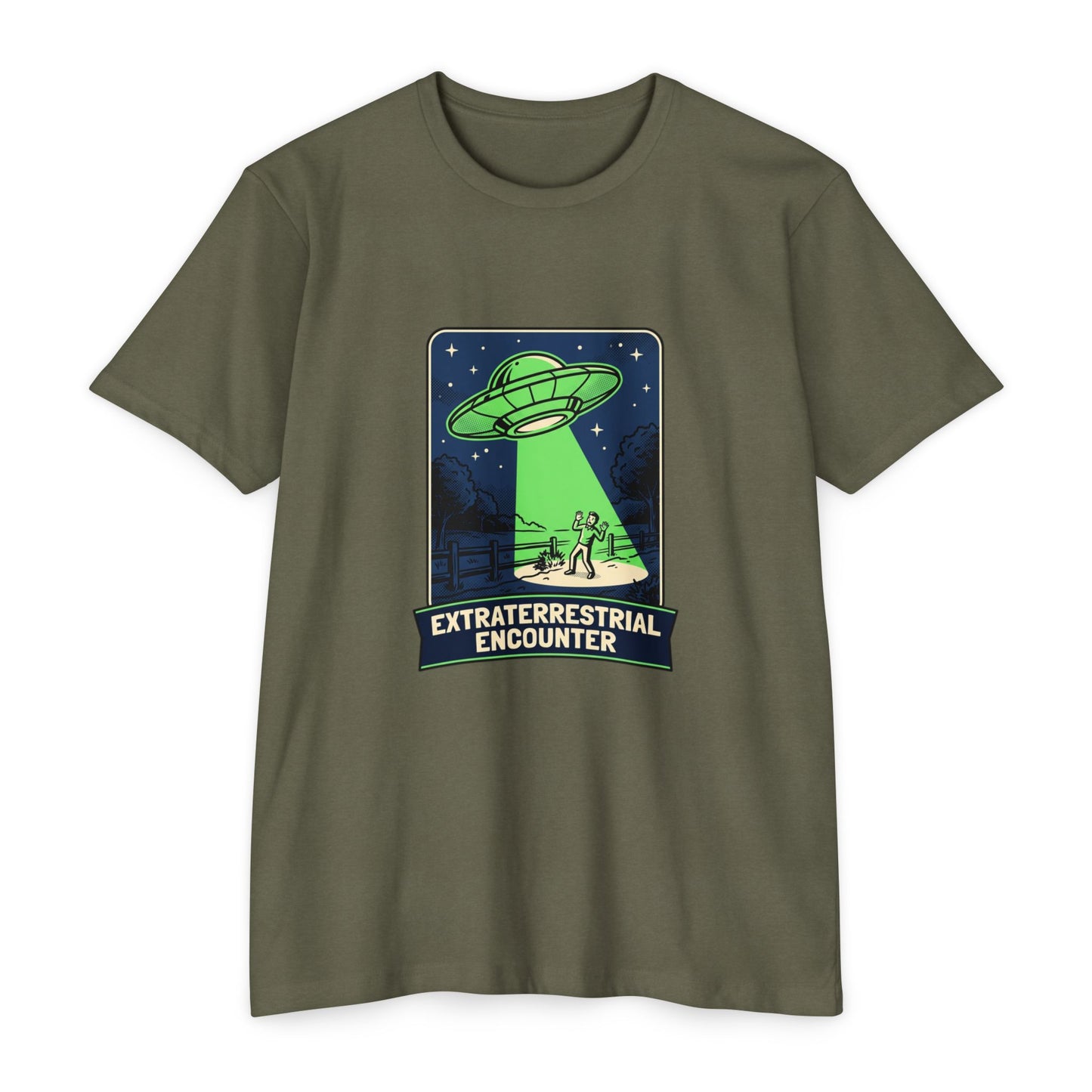 Alien Abduction T-Shirt — “Extraterrestrial Encounter” Vintage UFO Graphic