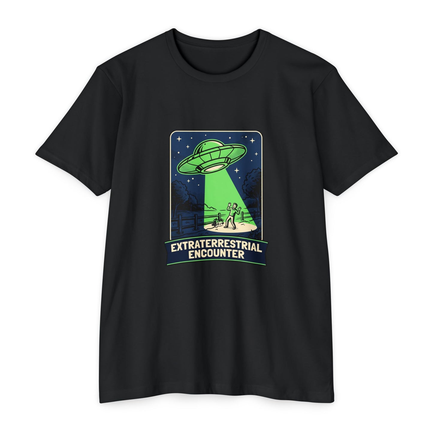 Alien Abduction T-Shirt — “Extraterrestrial Encounter” Vintage UFO Graphic
