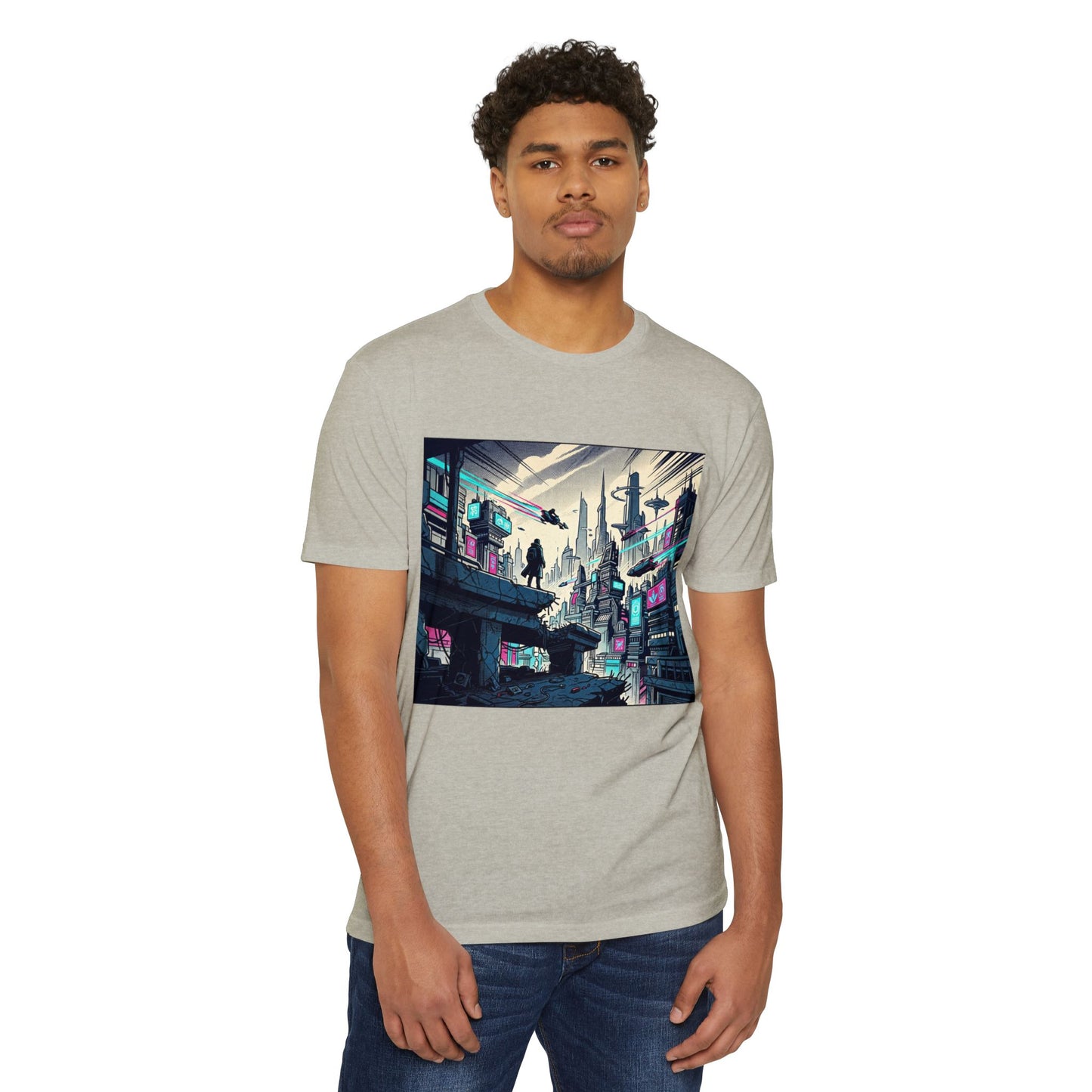 Cyberpunk Cityscape T-Shirt — Neon Futuristic Streetwear