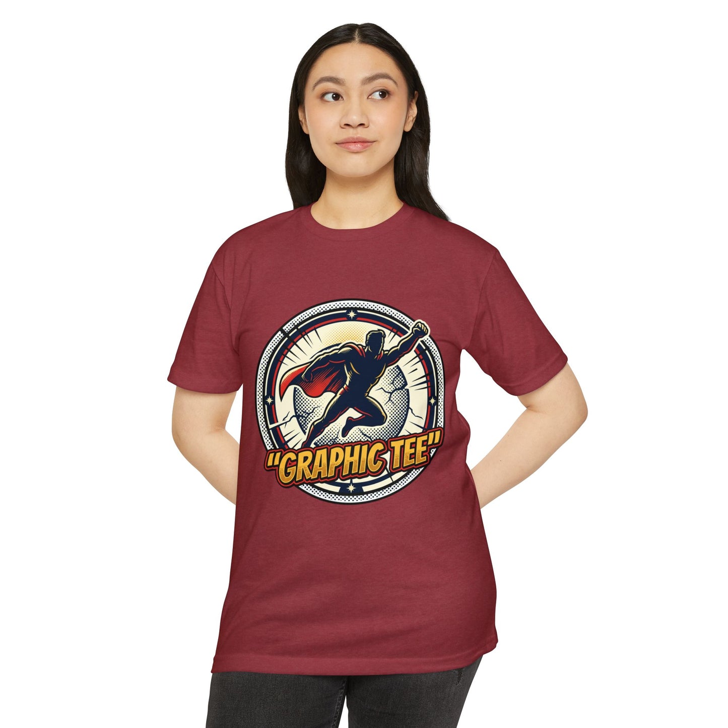 Retro Comic Superhero Cape Graphic Tee