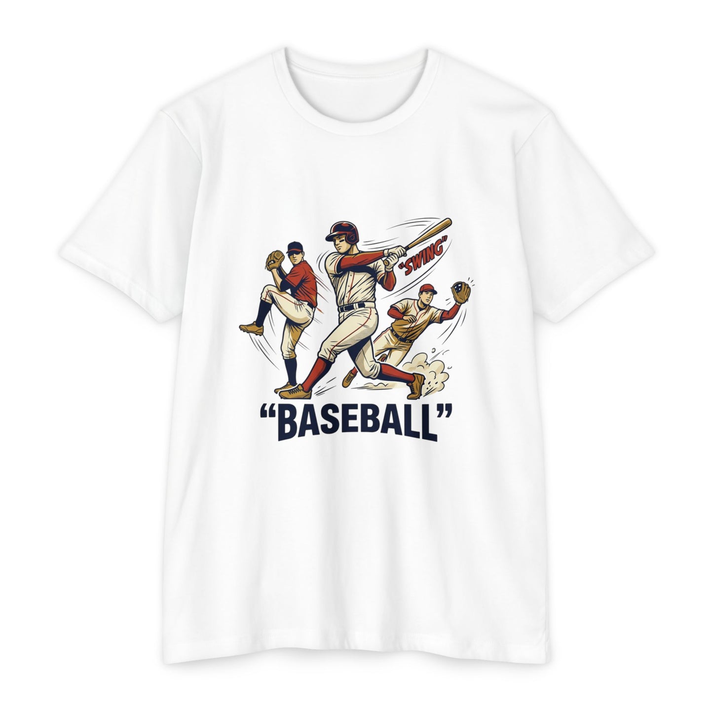 Vintage Baseball Players Tee – Retro 'BASEBALL' Graphic T-Shirt