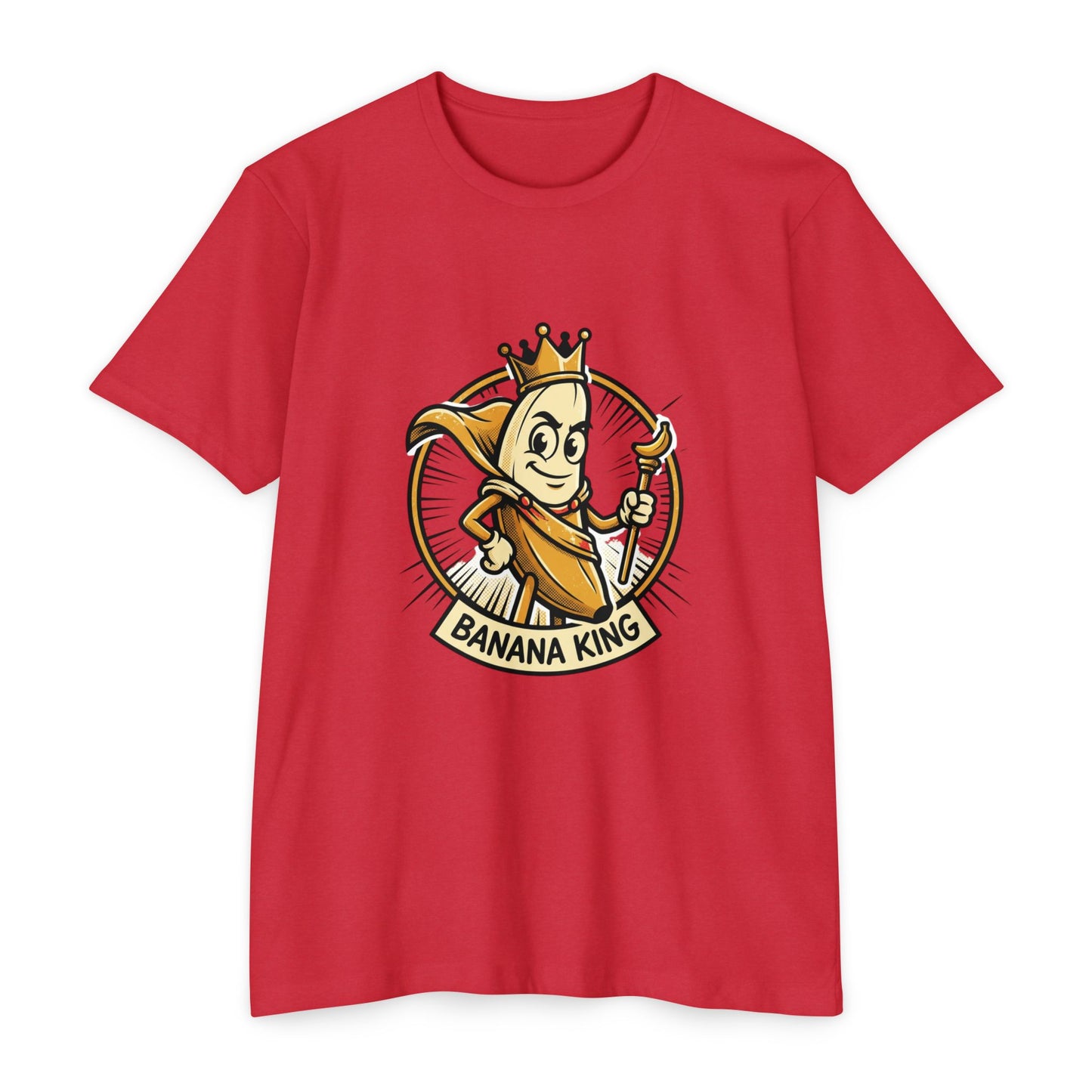 Banana King Retro Graphic T-Shirt — Vintage Fruit Mascot Tee