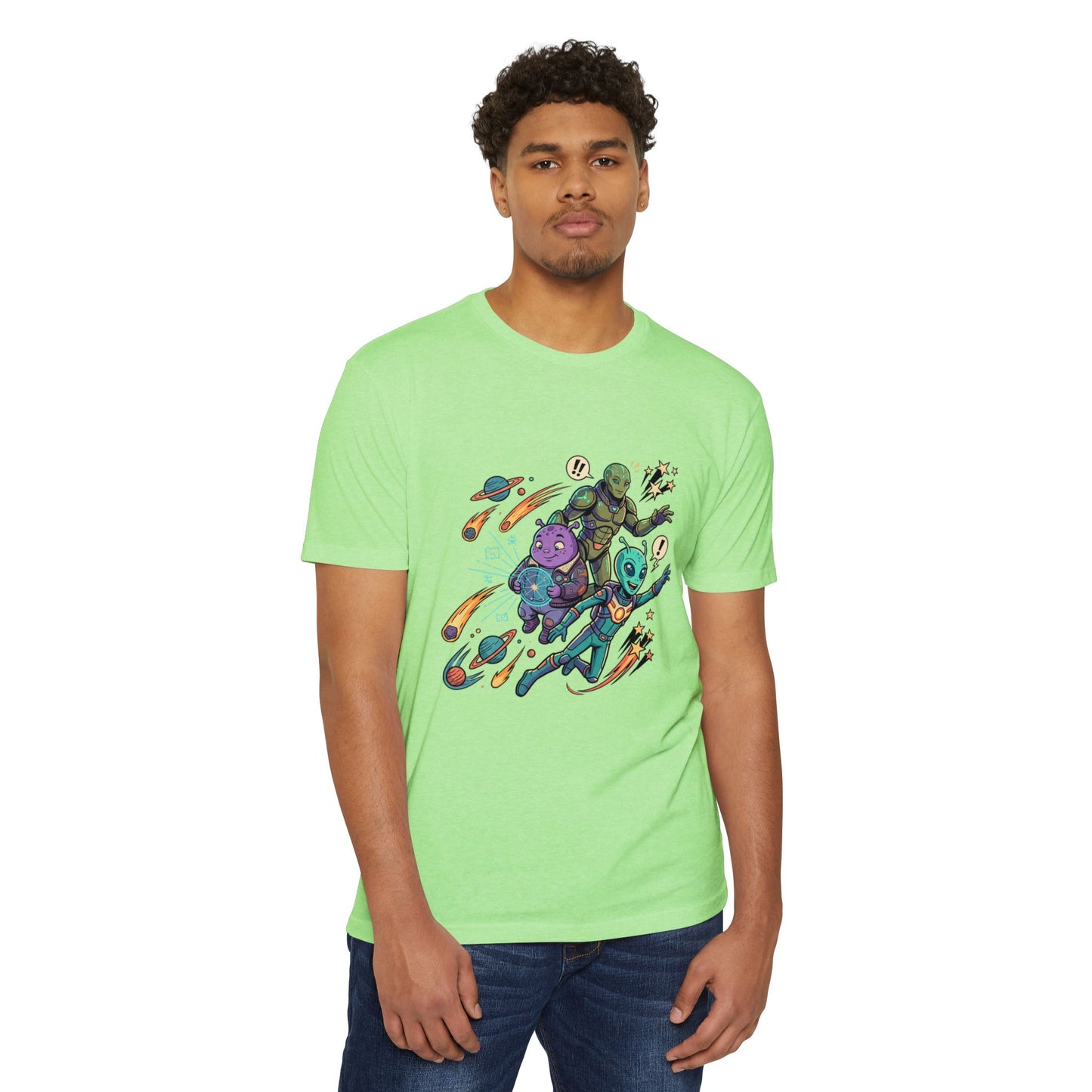 Alien Skate Crew T-Shirt — Retro Space Skateboarding Graphic Tee