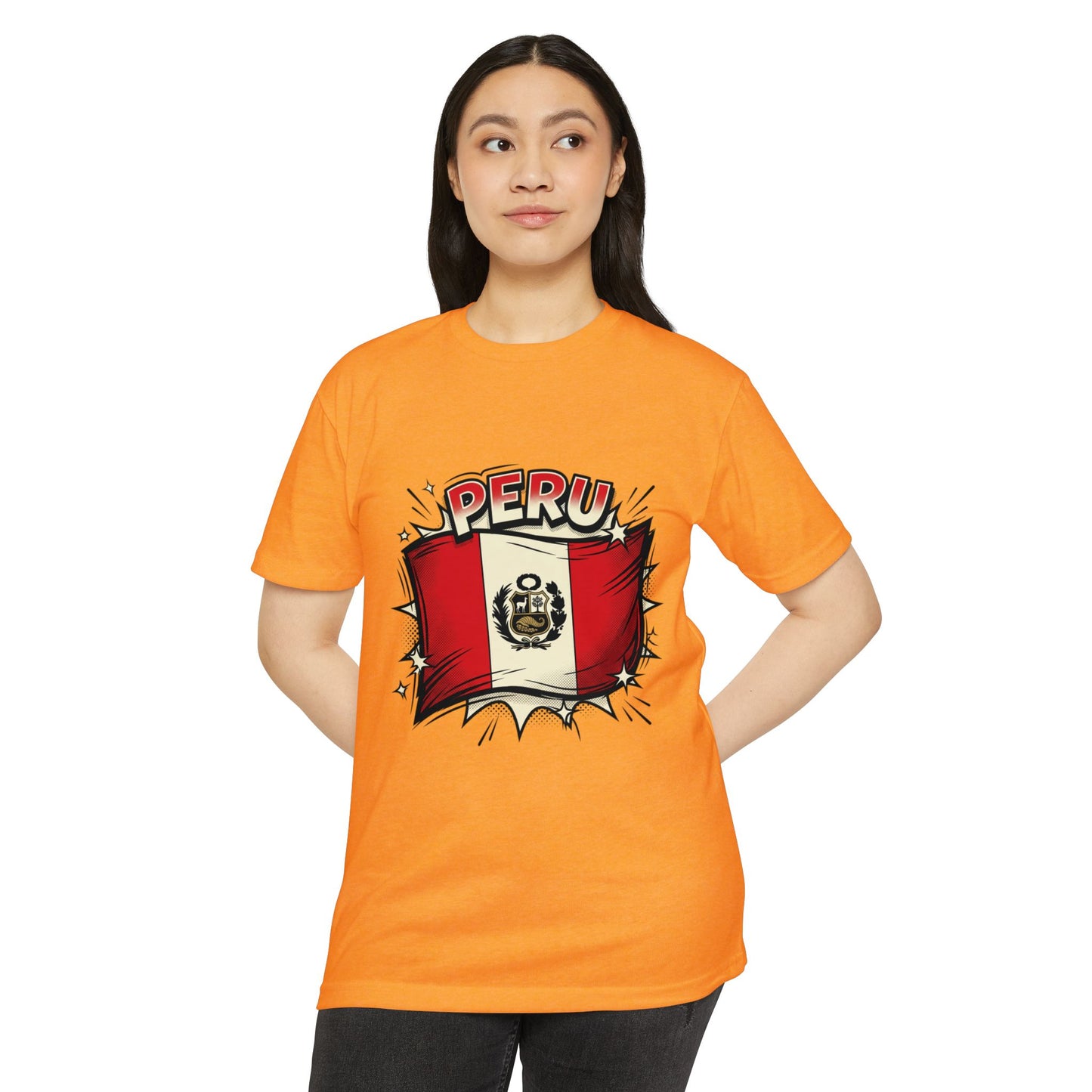 Peru Flag Retro Crest T-Shirt