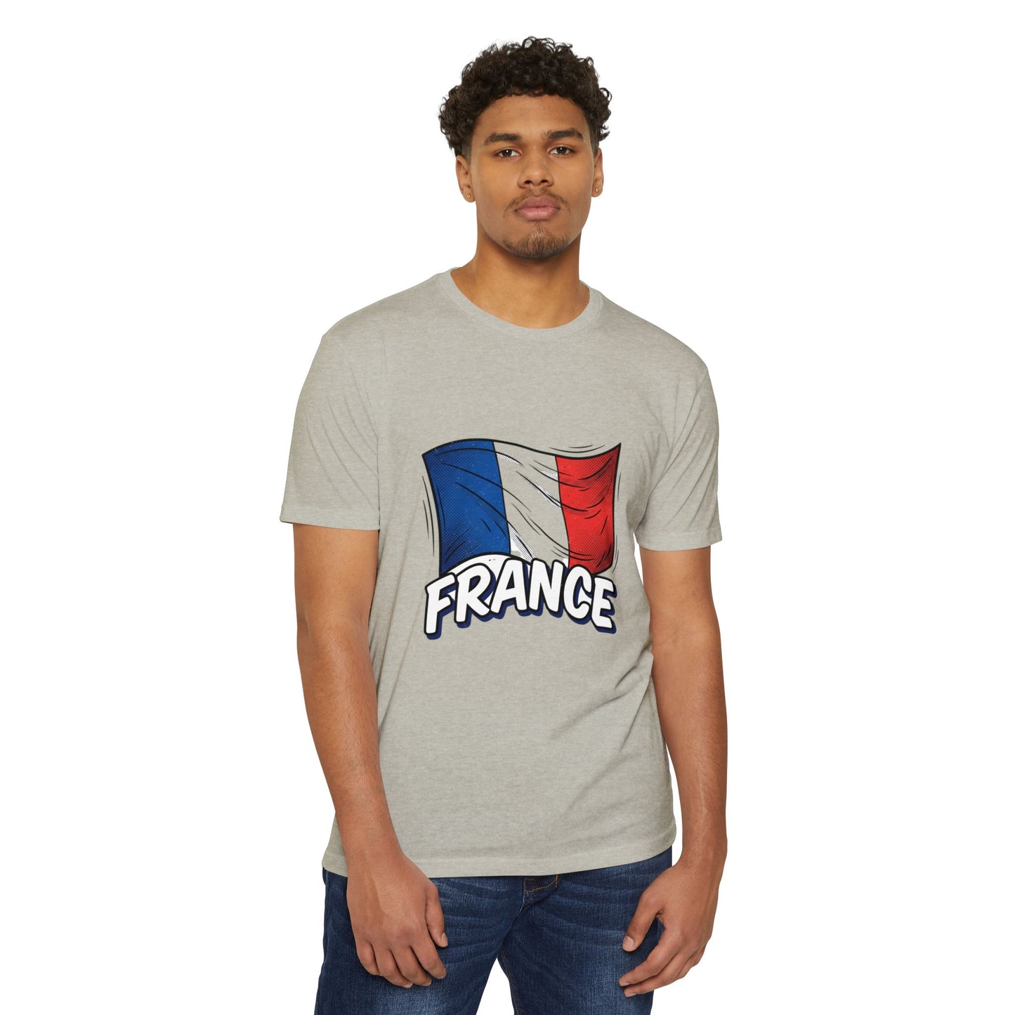 France Flag Retro Waving Tricolor T-Shirt