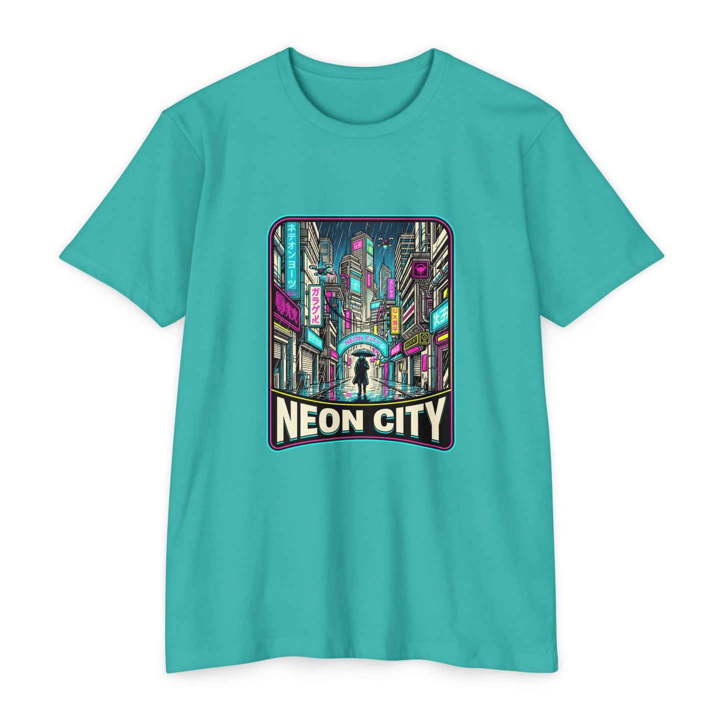Neon City Retro Cyberpunk T-Shirt — Retro Cyberpunk Streetwear Tee