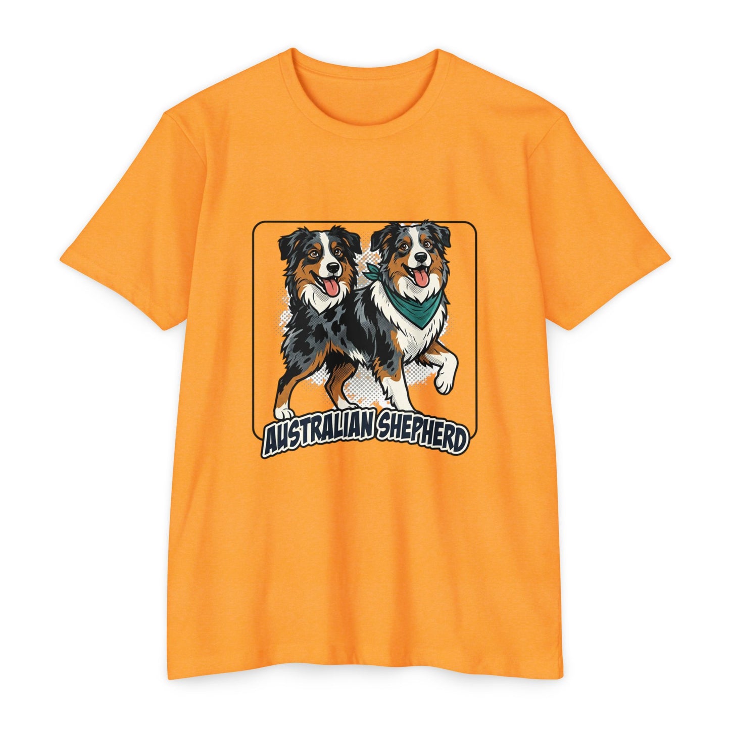 Australian Shepherd Graphic T‑Shirt — Playful Double Dog Illustration
