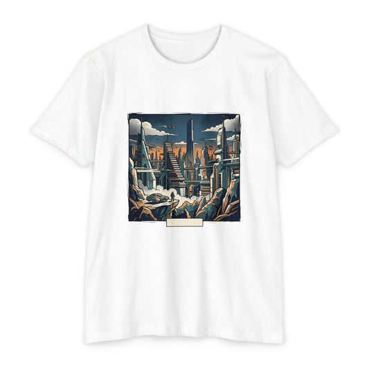 Futuristic Cityscape Retro Sci‑Fi T-Shirt — Retro Sci‑Fi Landscape Tee