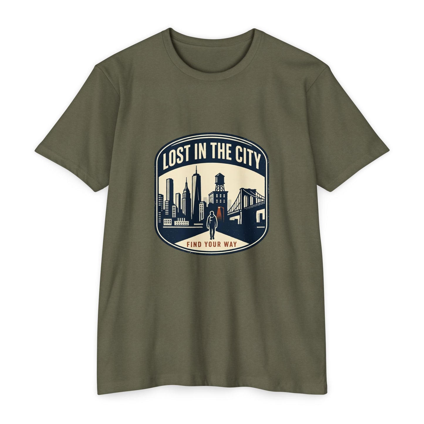 Find Your Way Vintage Urban Skyline T-Shirt