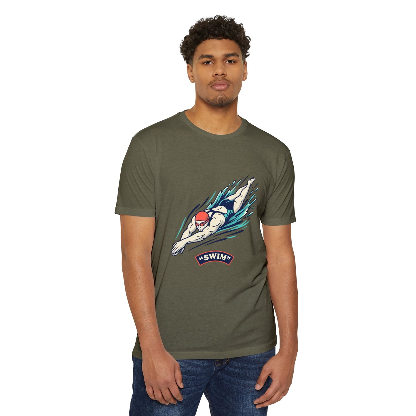 Swimmer Dive T-Shirt — "Swim" Graphic Athletic Tee