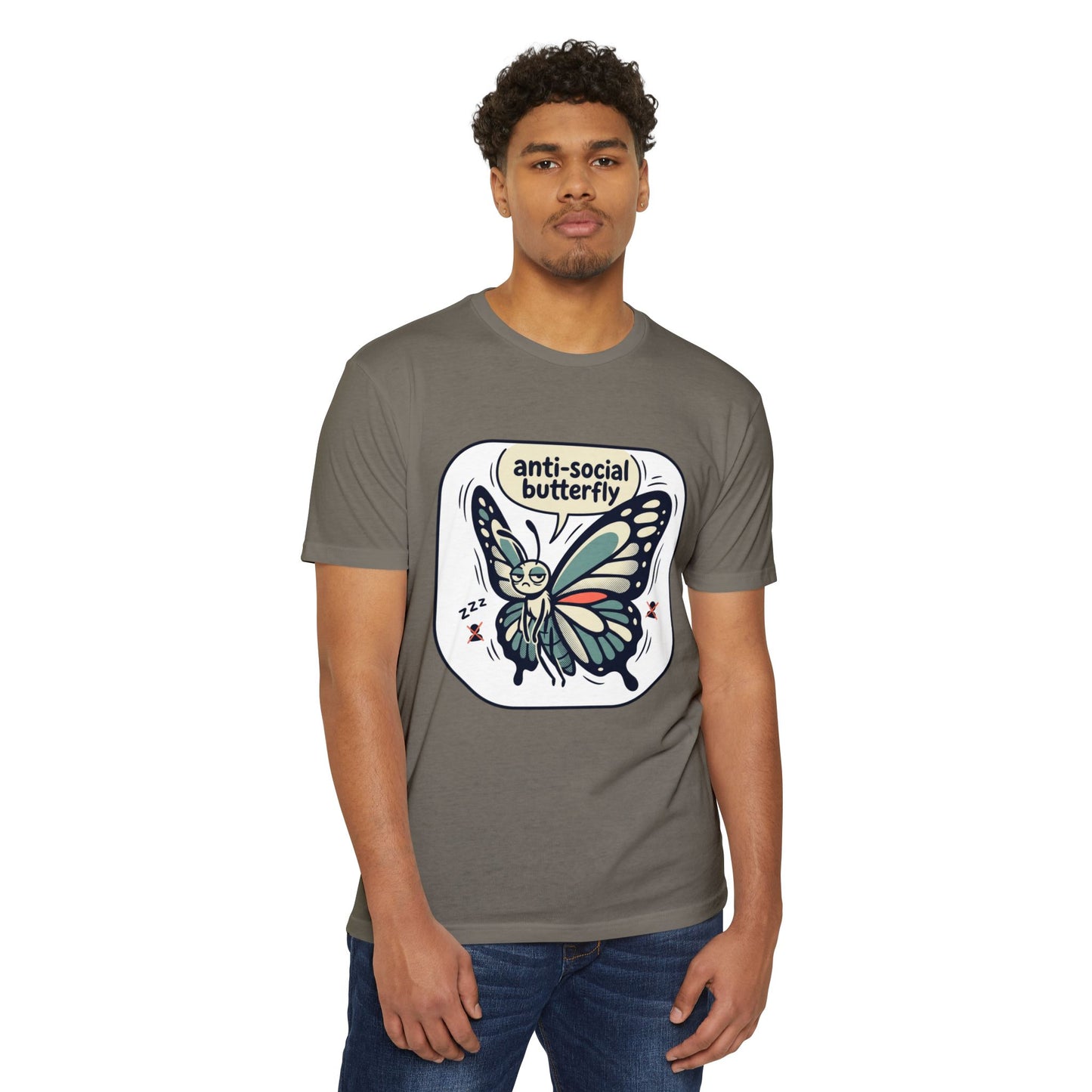 Anti-Social Butterfly T-Shirt — Cute Lazy Butterfly Graphic Tee