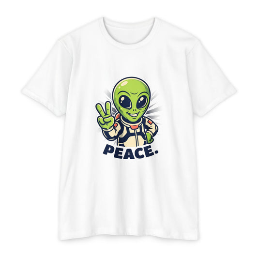 Alien Peace T-Shirt — Cute Green Astronaut Giving Peace Sign