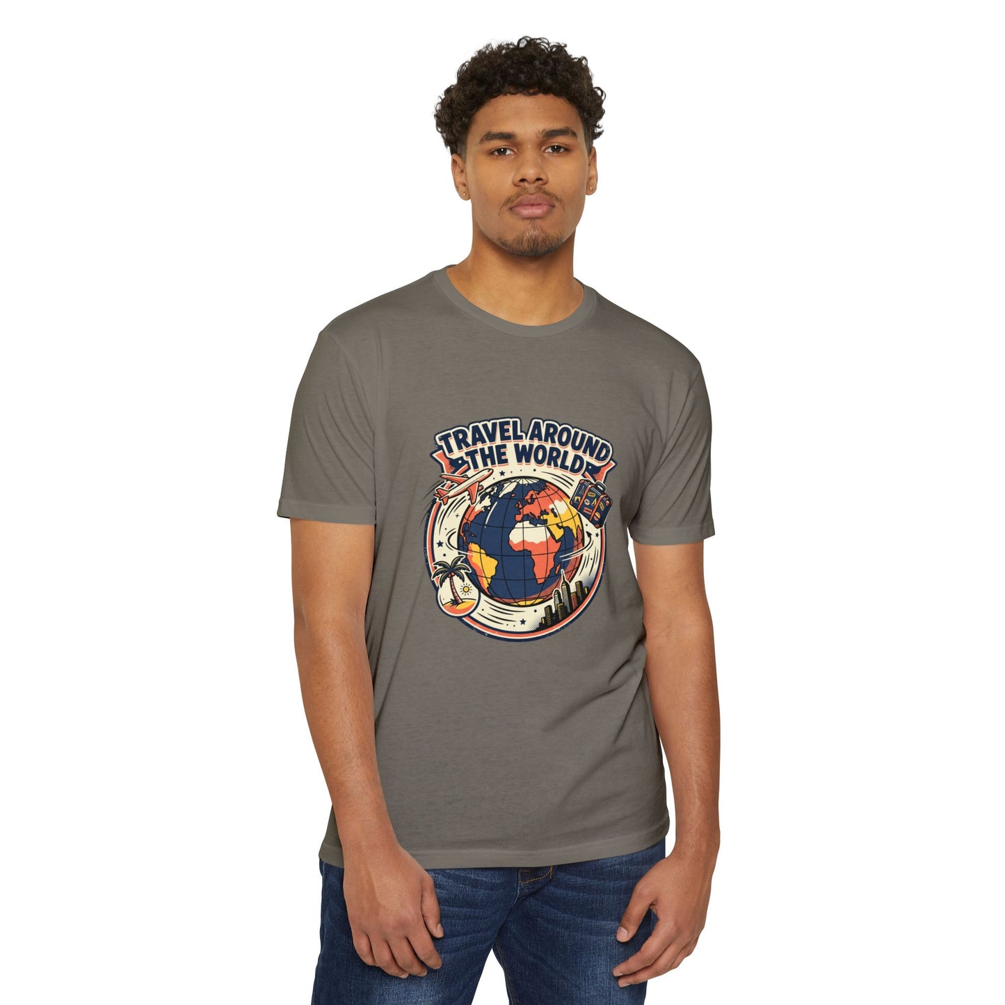 Vintage 'Travel Around the World' Globe Adventure T-Shirt
