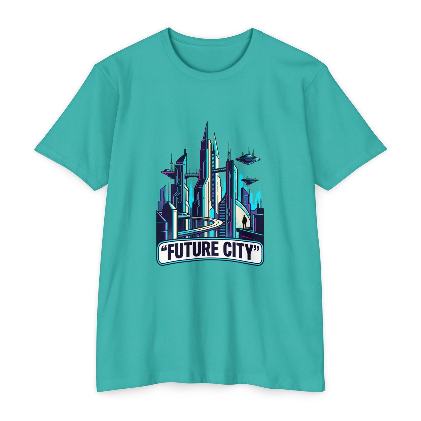 Future City Retro Futuristic Skyline T-Shirt