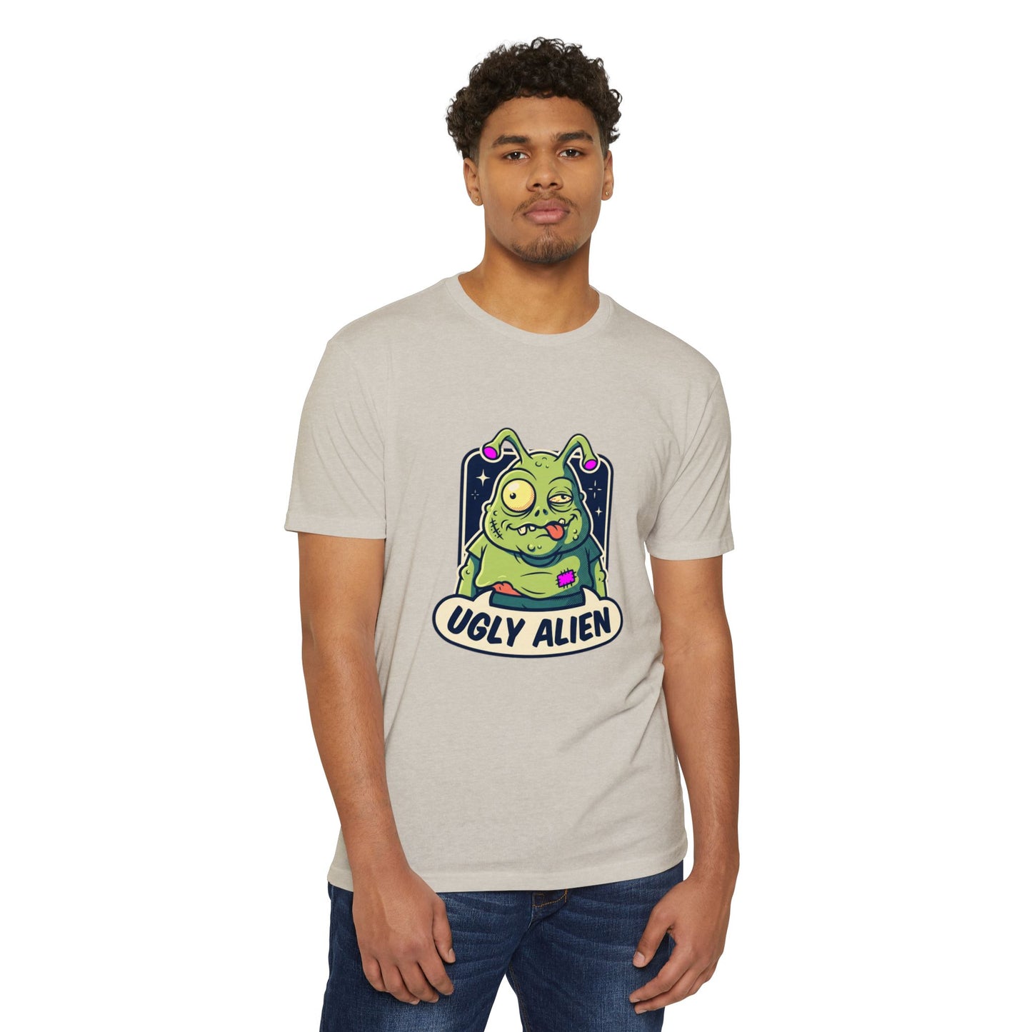 Funny Cute Green Alien T-Shirt — "Ugly Alien" Graphic Tee