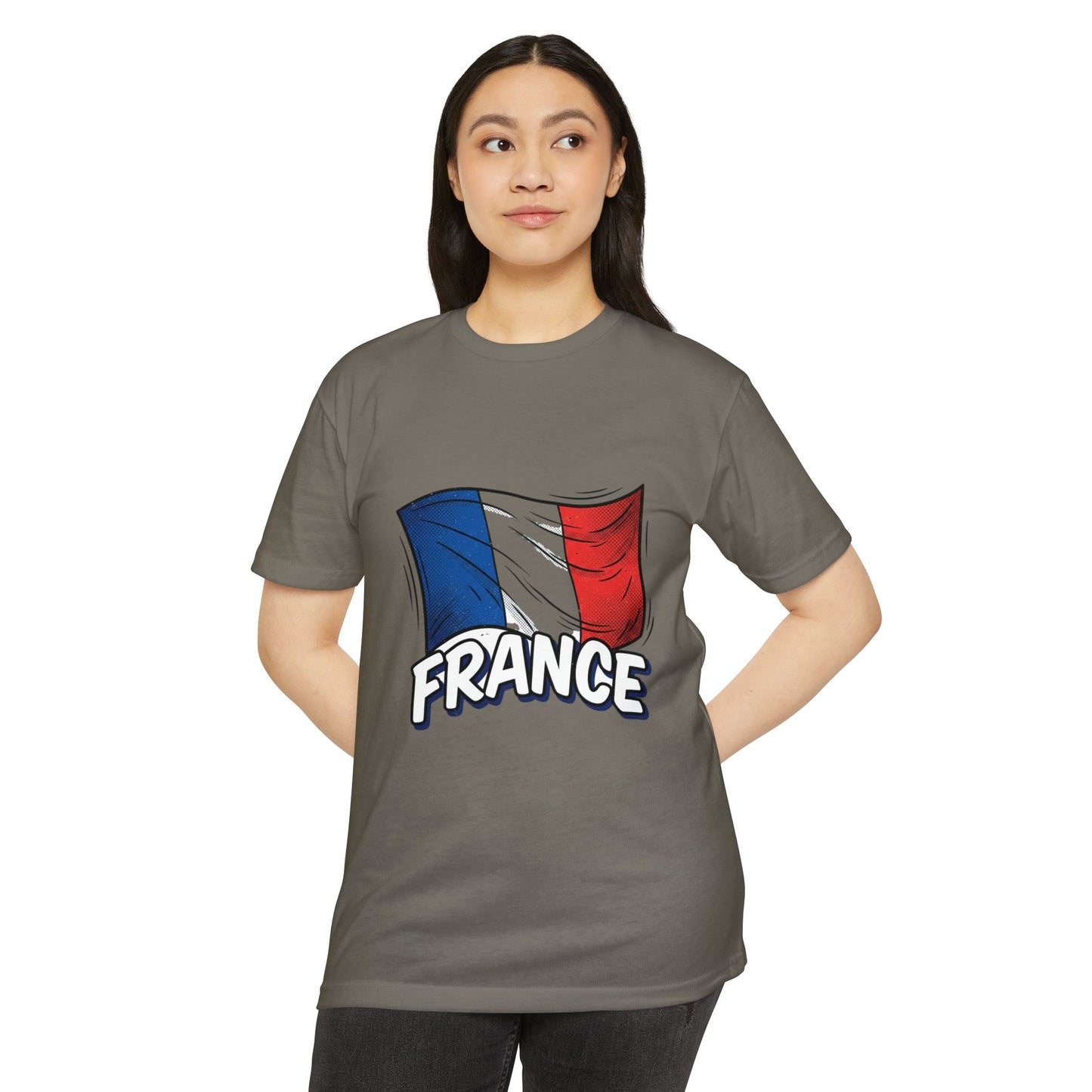 France Flag Retro Waving Tricolor T-Shirt
