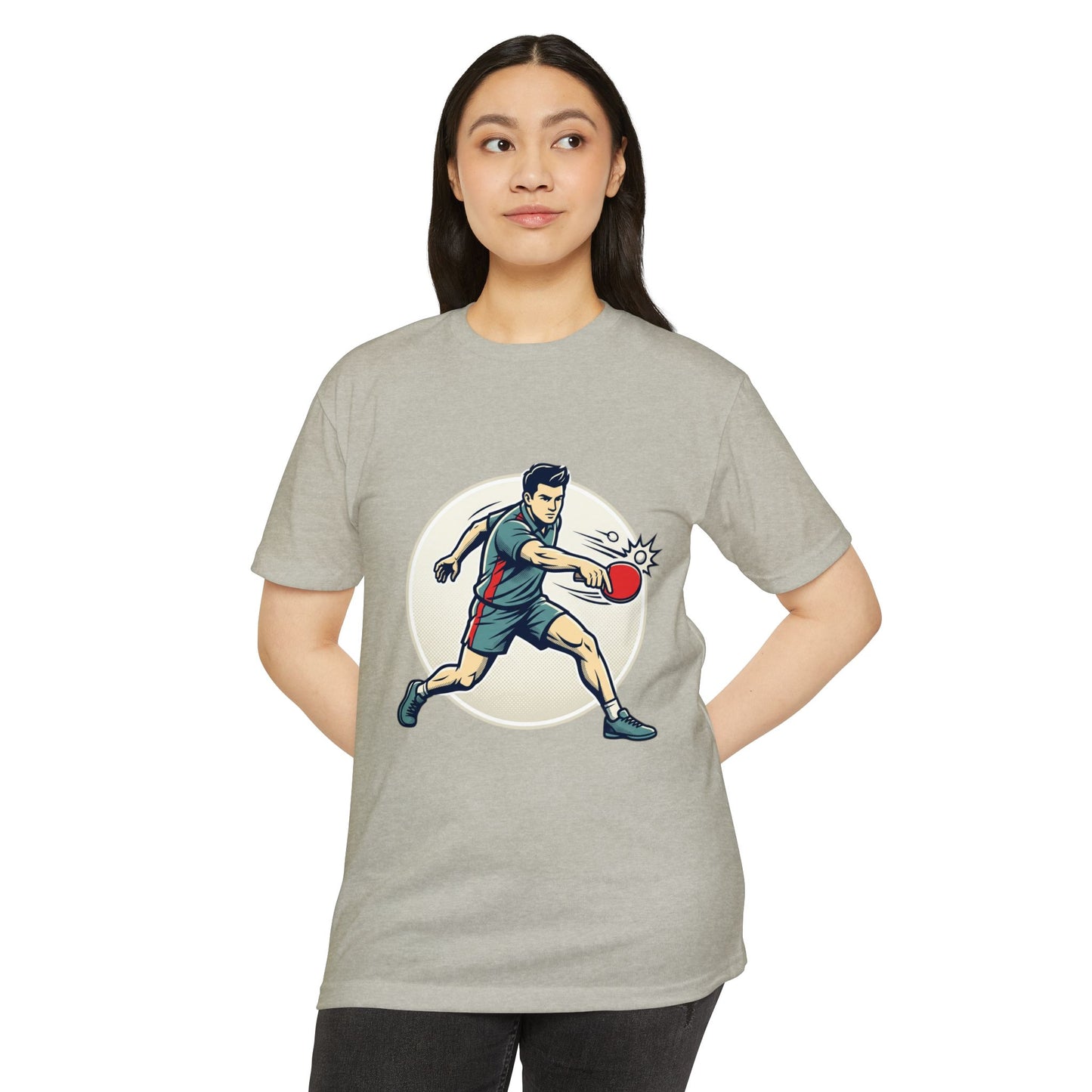 Table Tennis Player Illustration T-Shirt — Ping Pong Athlete Graphic Tee