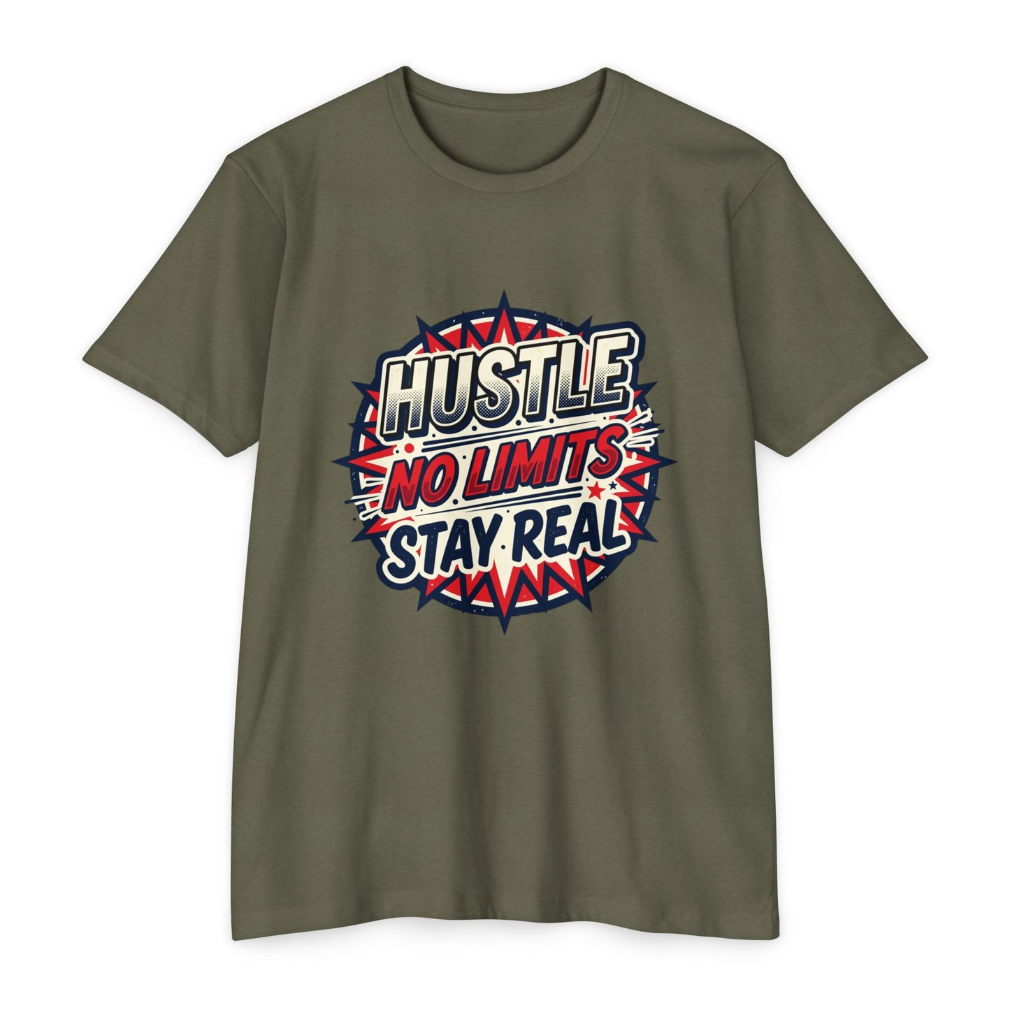 Hustle No Limits Stay Real Graphic T-Shirt