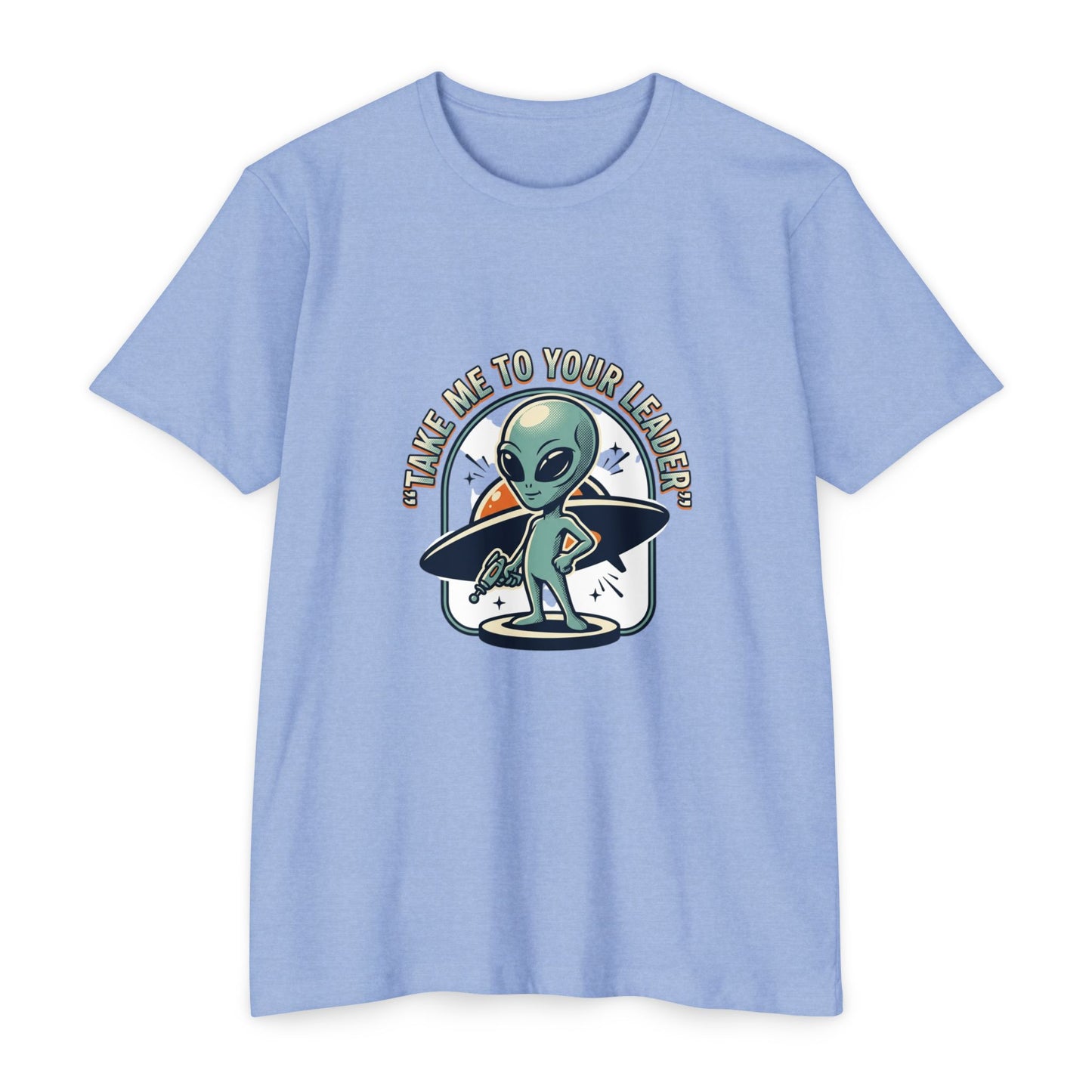 Alien Surfer T-Shirt — "Take Me to Your Leader" Graphic Tee