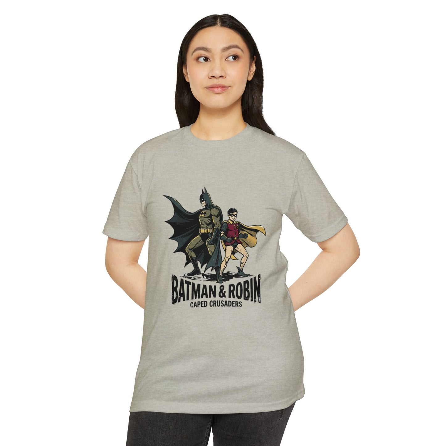 Batman & Robin Caped Crusaders Vintage Superhero T-Shirt