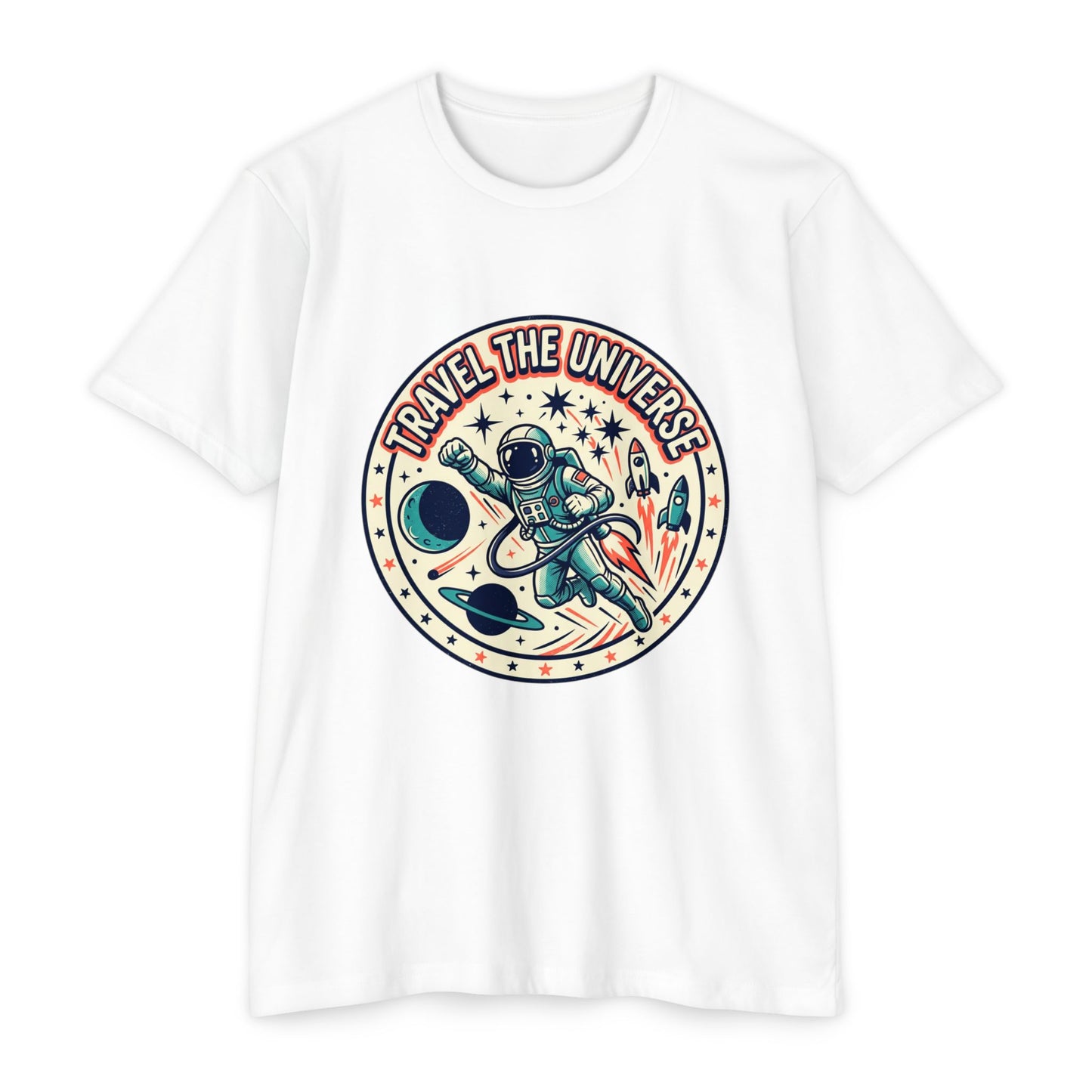 Travel the Universe Astronaut Retro Space T-Shirt