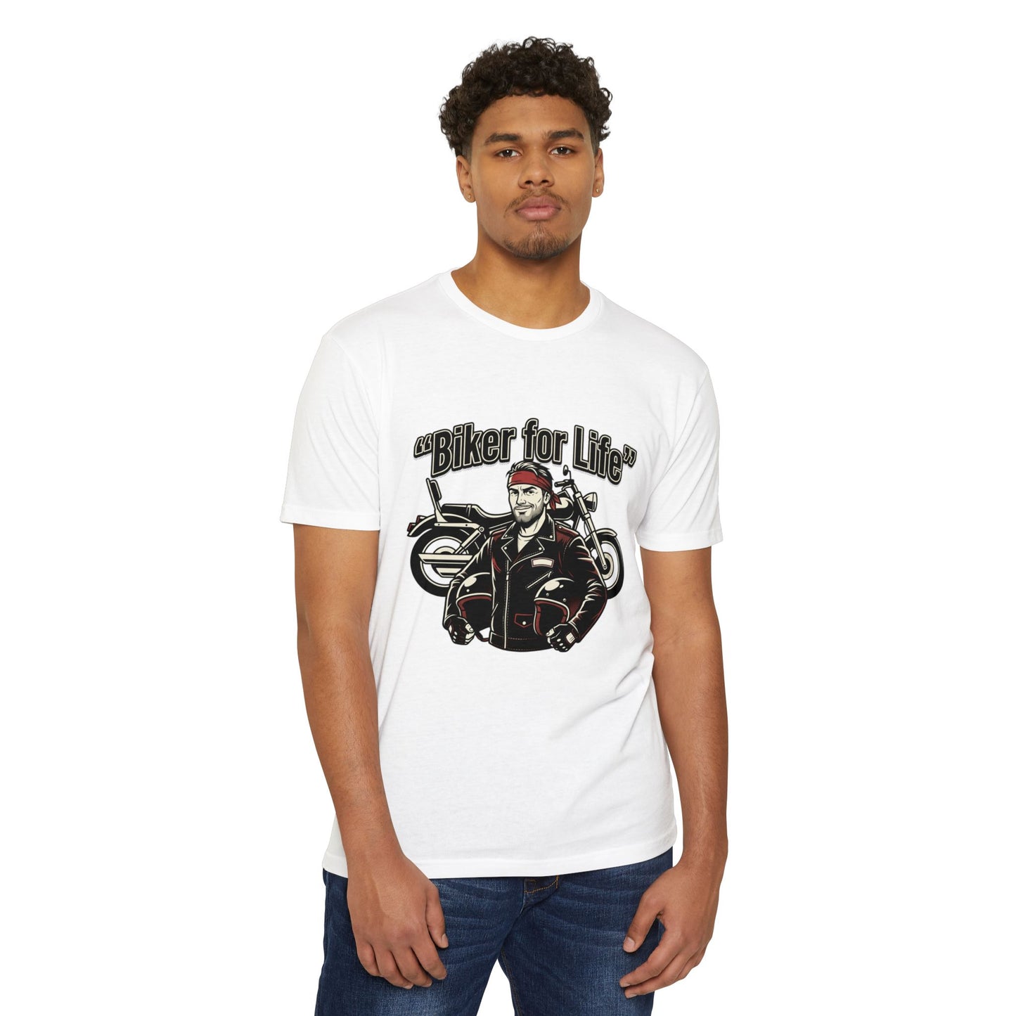 Biker For Life Vintage Motorcycle T-Shirt