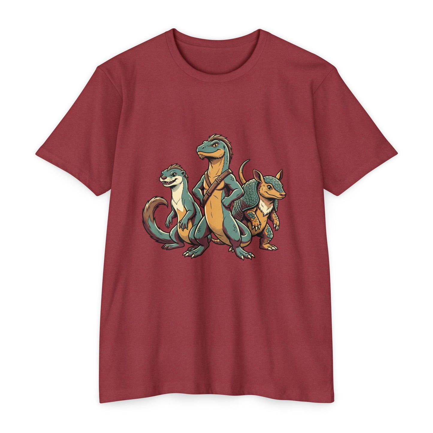 Retro Trio Dino Velociraptor T-Shirt — Cute Cartoon Dino Tee